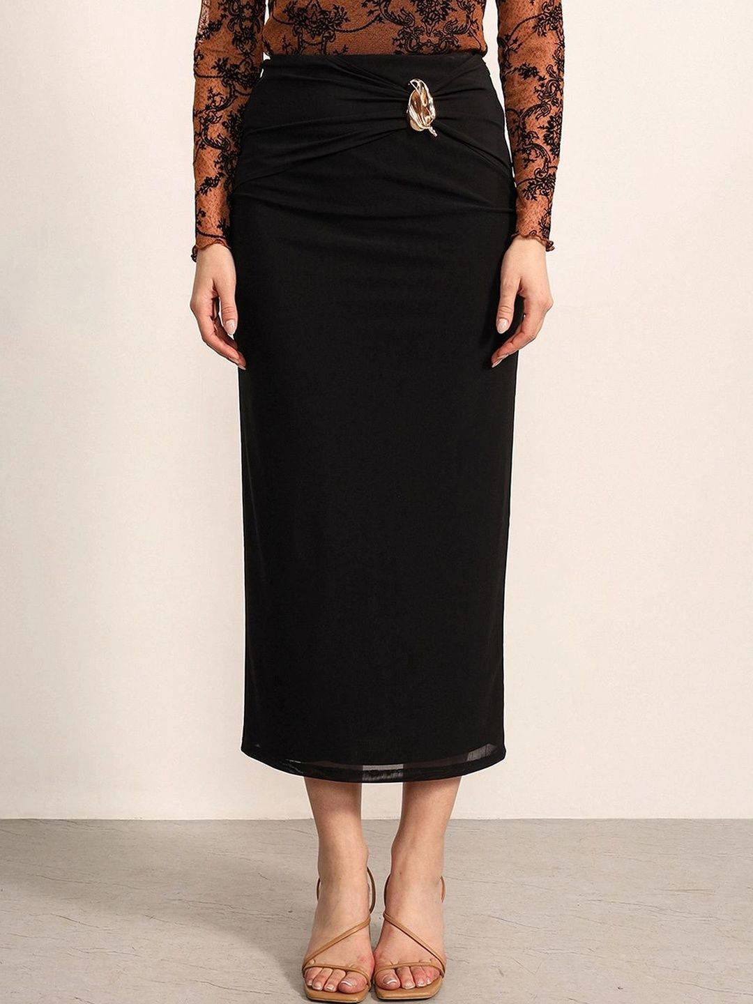 Kazo Women Sleek Utility Midi Straight Skirt-picture-35