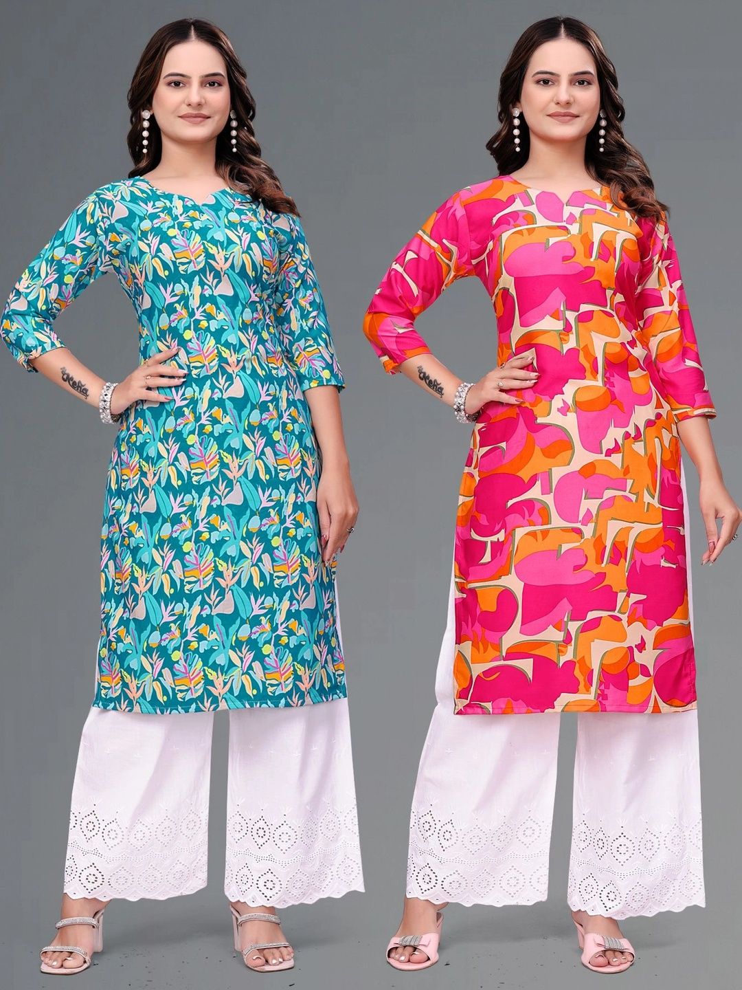 MENFLUENT Women Botanical Printed Pure Crepe Kurti-picture-36