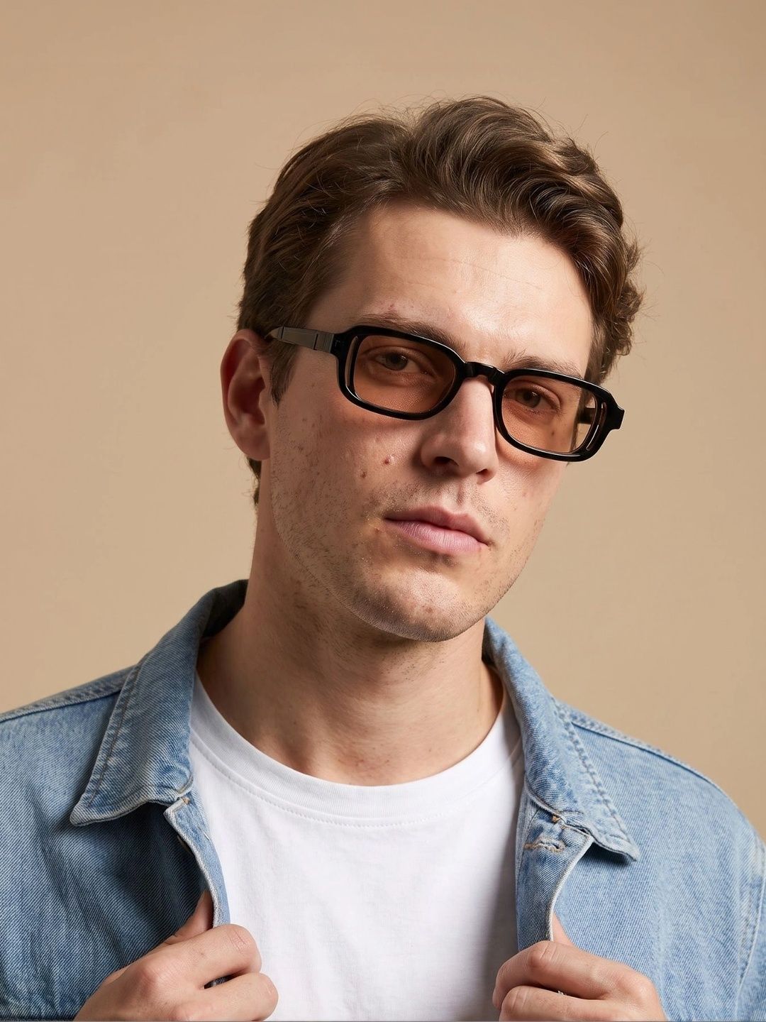 goglassic Unisex Orange Lens & Black Rectangle Sunglasses with-image-19