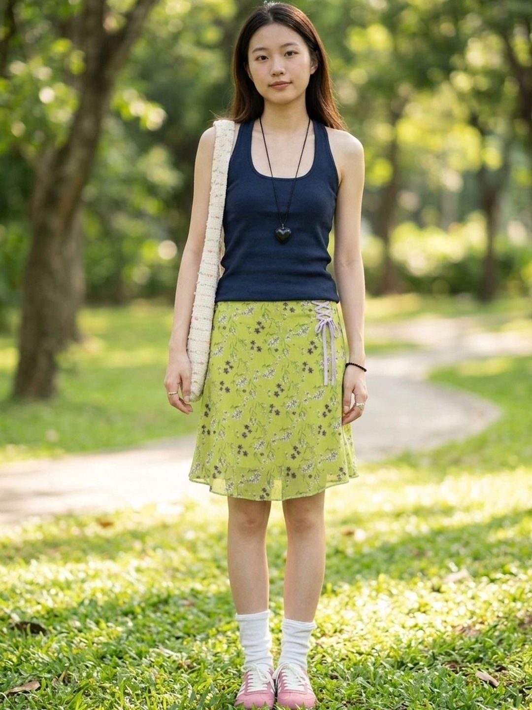 Suo Women Floral Above Knee A-Line Skirt-picture-25