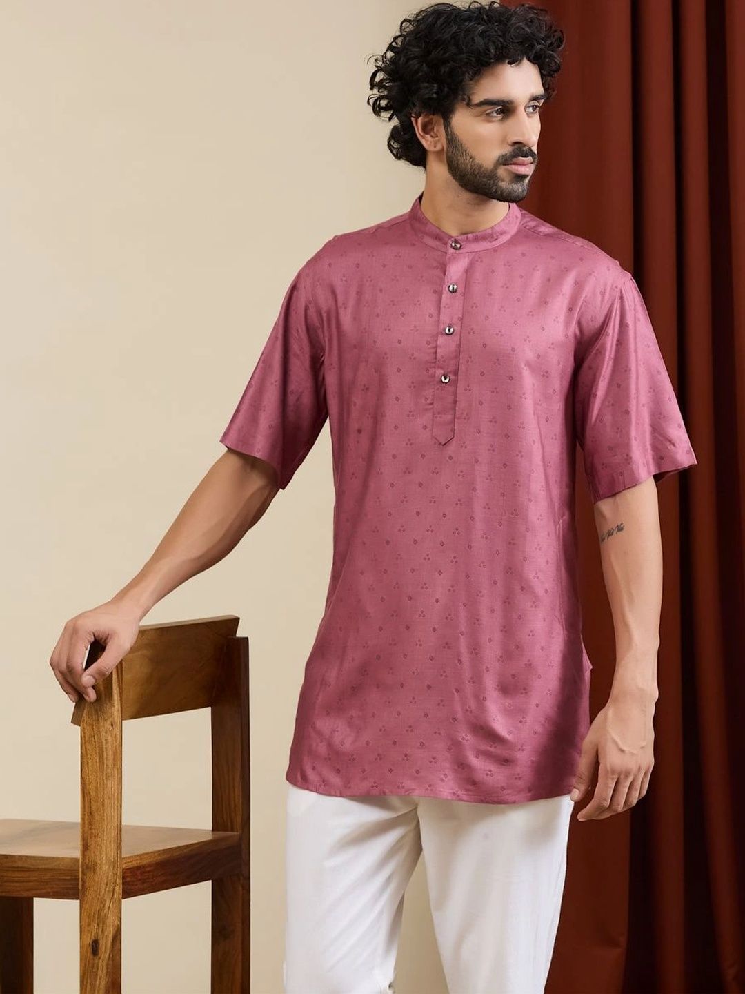 Fabindia Men Printed Short Kurta-picture-31