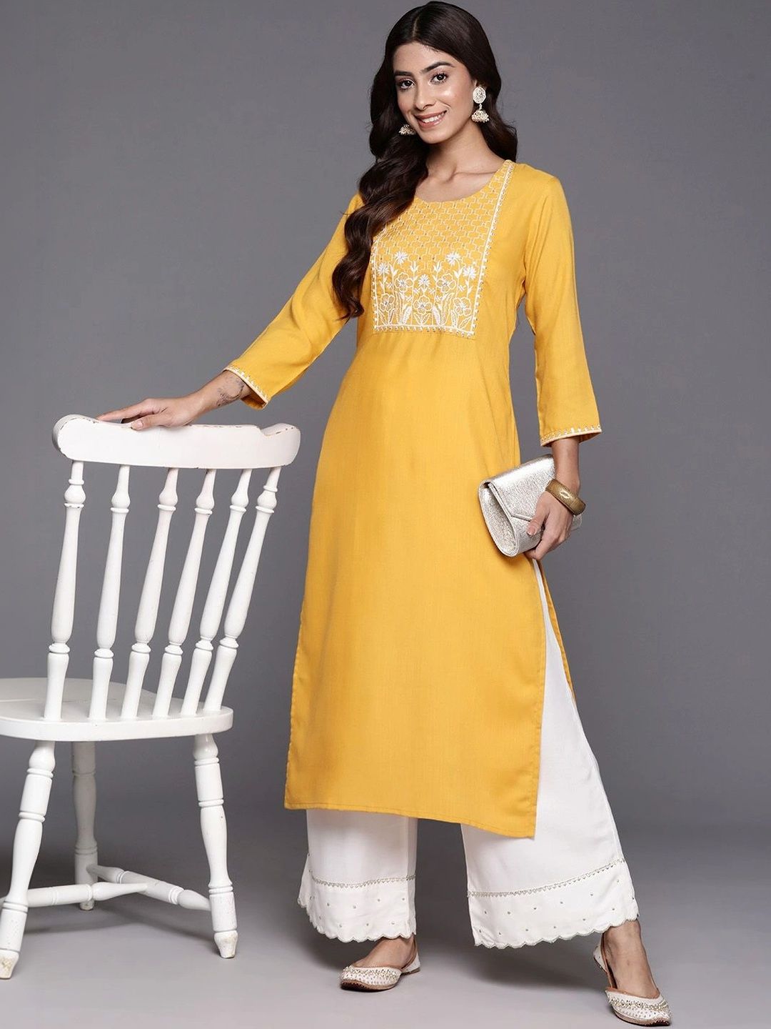 KALINI Women Embroidered Thread Work Kurta-picture-23
