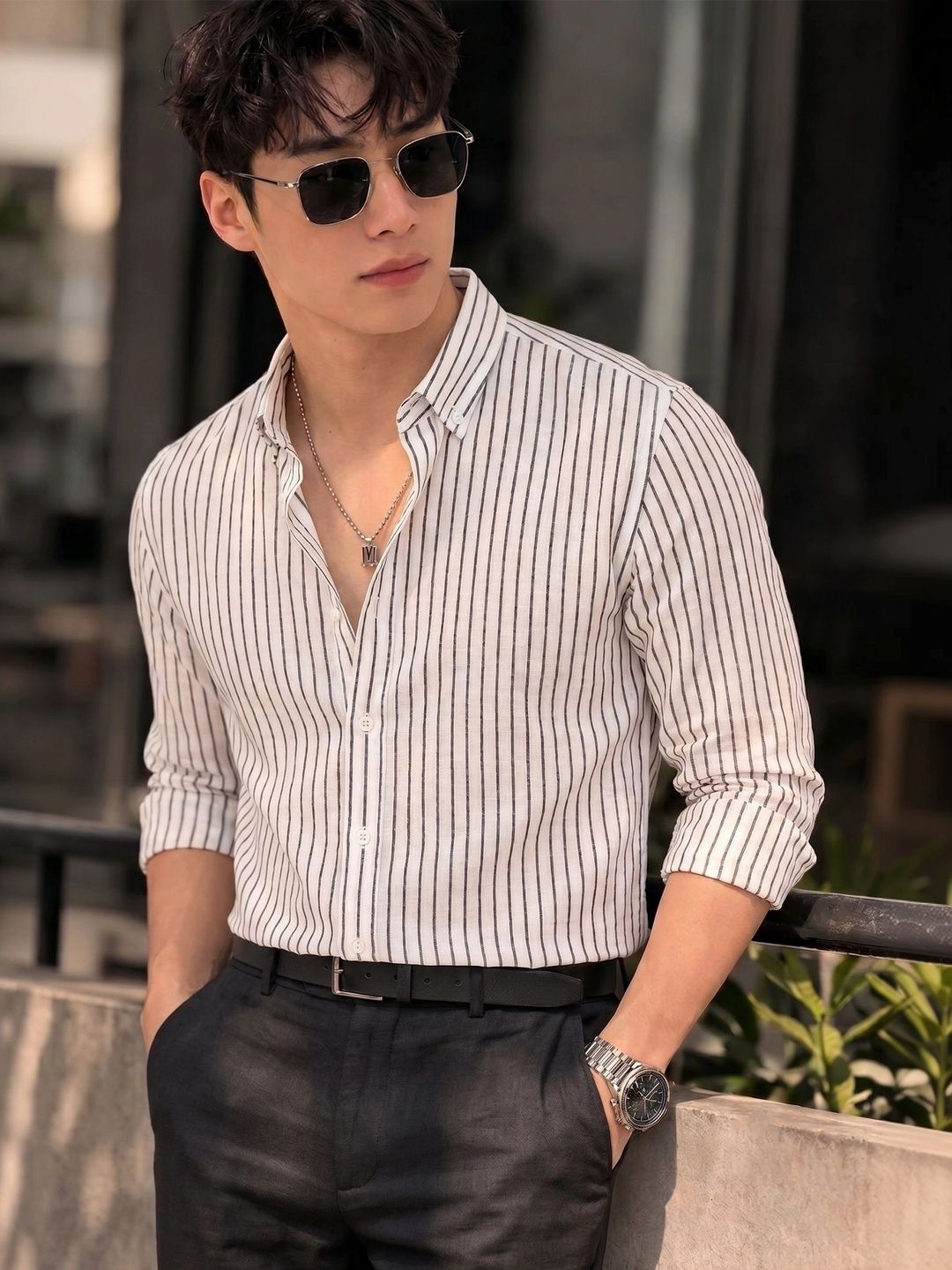 Nat Jastica Men Straight Striped Casual Shirt-picture-26