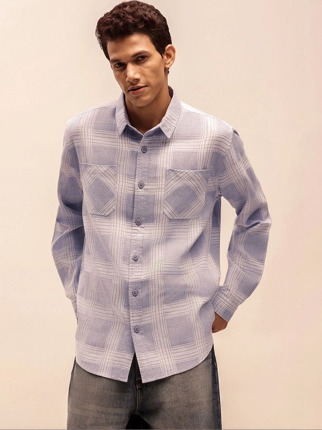 RAYNE BLACK Men Comfort Gingham Checks Checked Casual Shirt-image-25