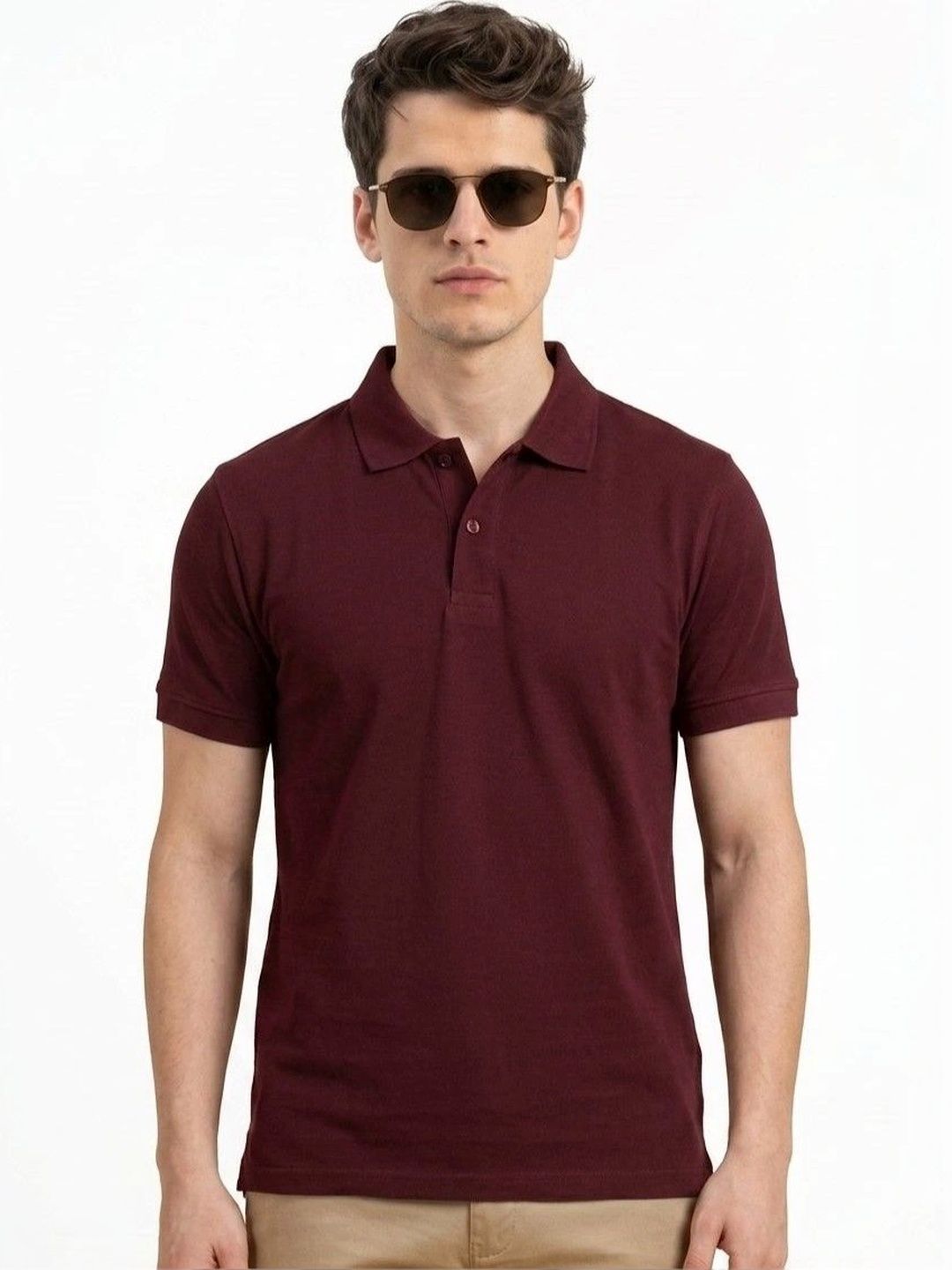 Mast & Harbour Men Polo Collar Pure Cotton T-shirt-picture-43