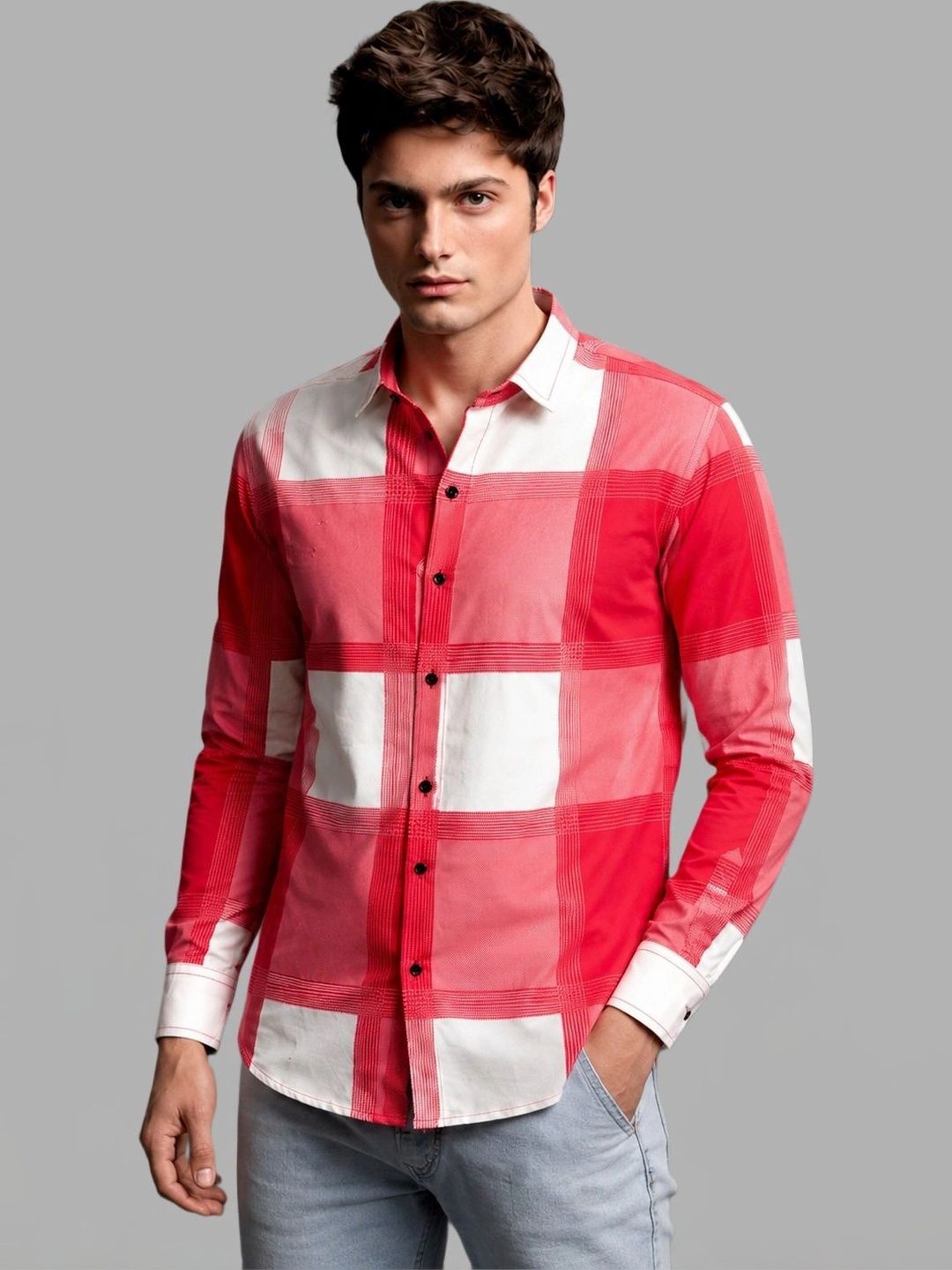 HENSHIKA Men Standard Checked Casual Shirt-picture-38