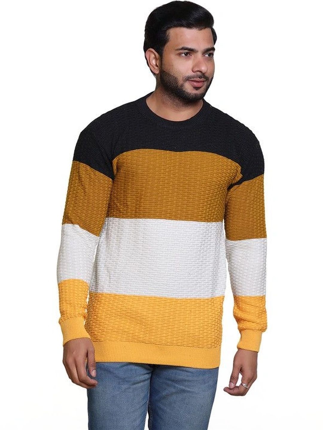 Grand Line Men Colourblocked Pullover-picture-19