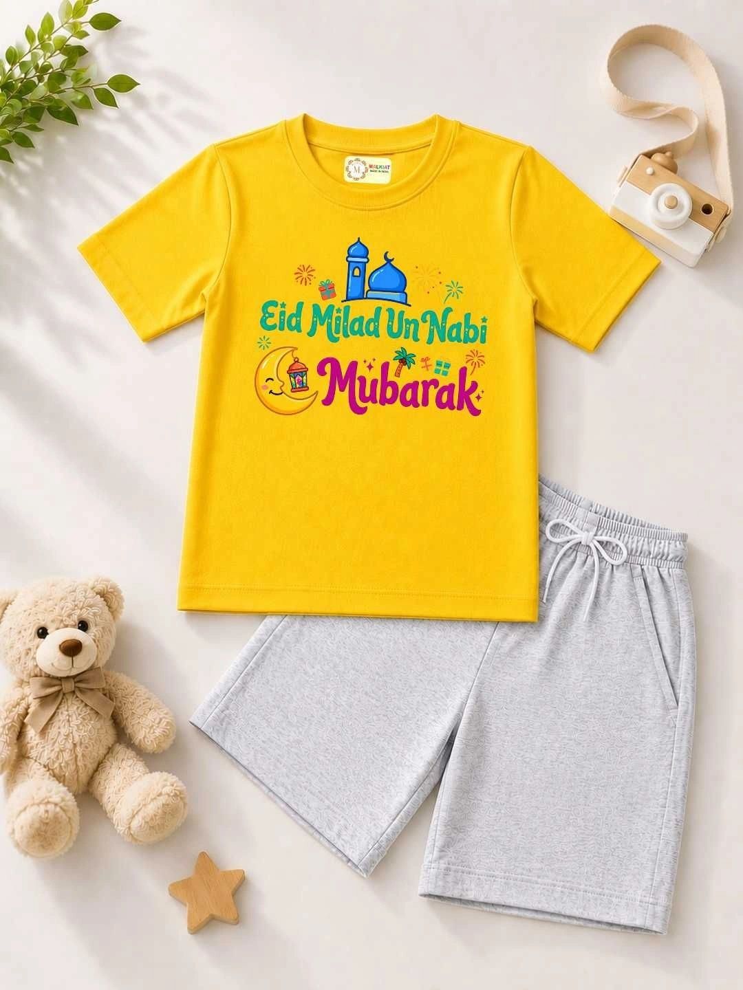 MALKIAT Unisex Kids Printed T-shirt with Shorts-picture-26