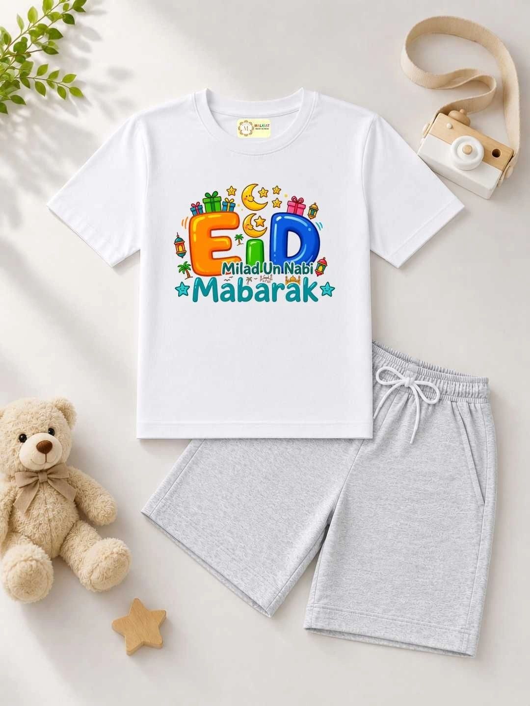 MALKIAT Unisex Kids Printed T-shirt with Shorts-picture-12