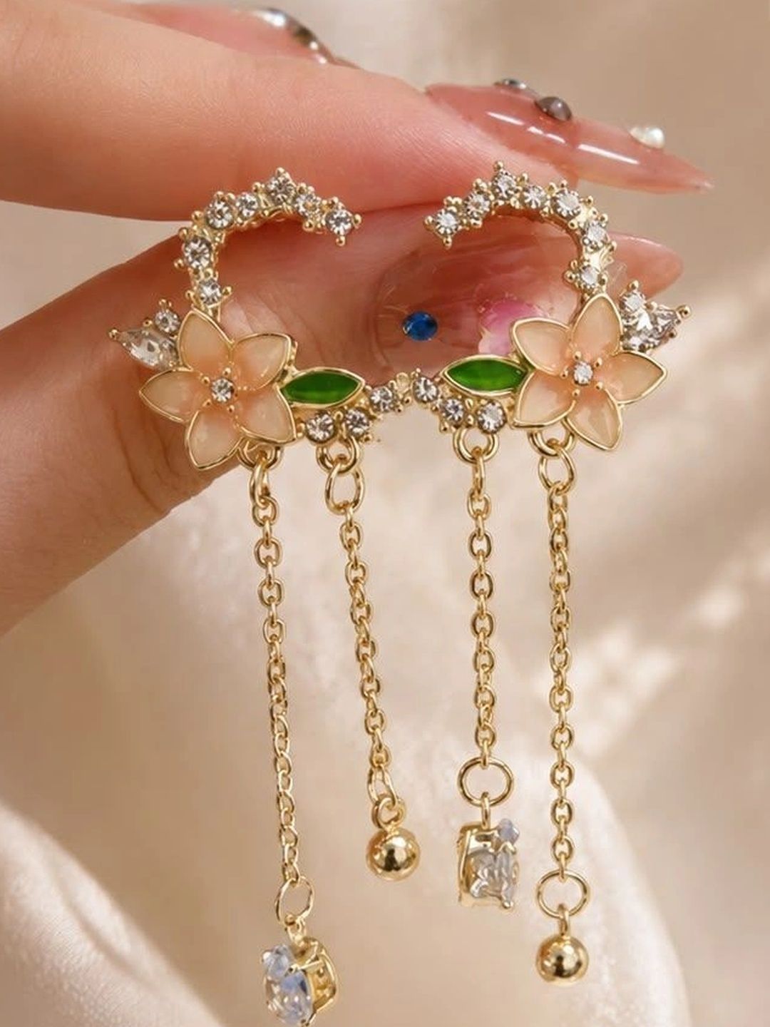 GARV GLEAM Floral Drop Earrings-picture-40