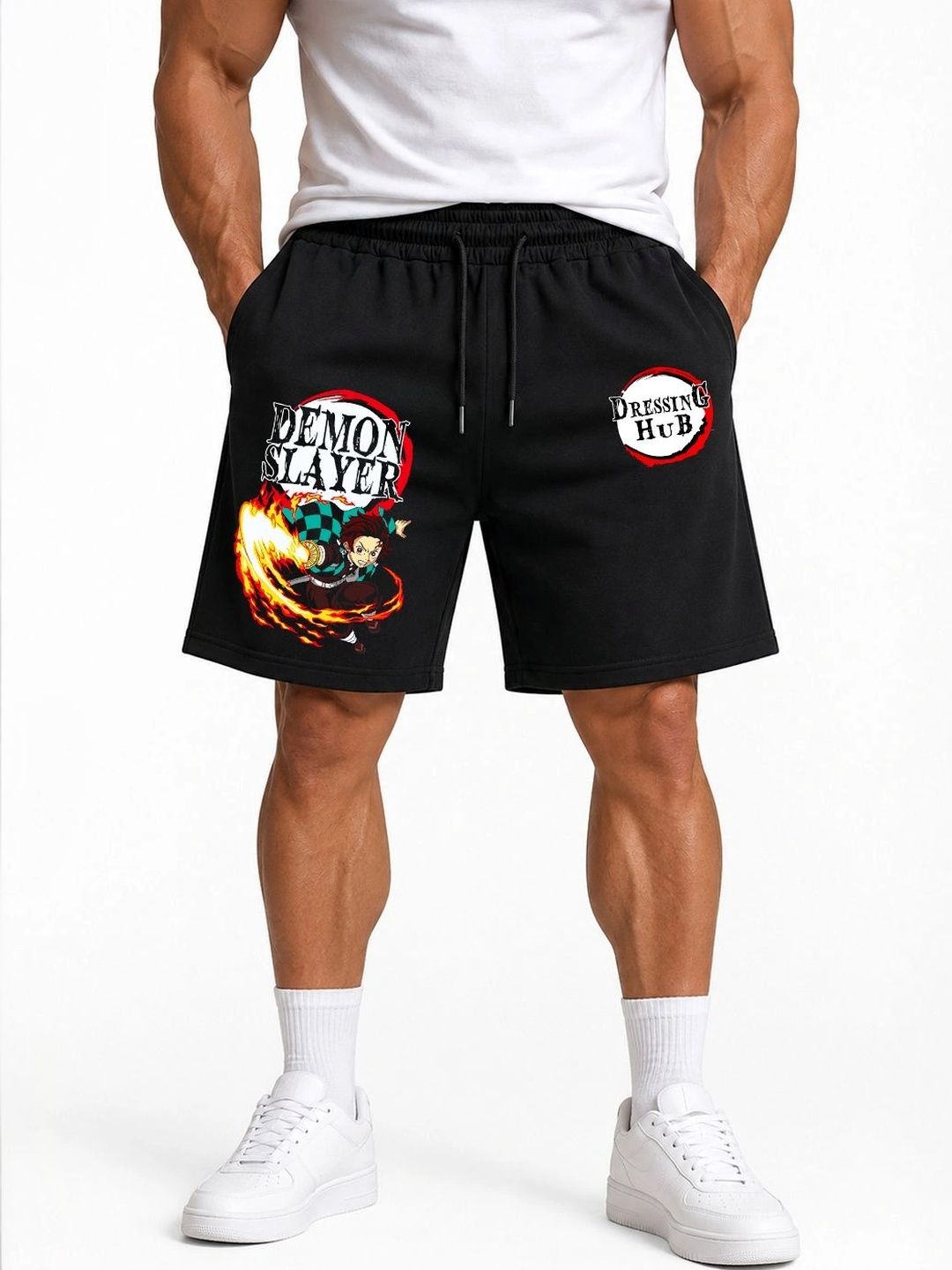Dressing Hub Men Printed Demon Slayer Training or Gym Shorts-picture-25