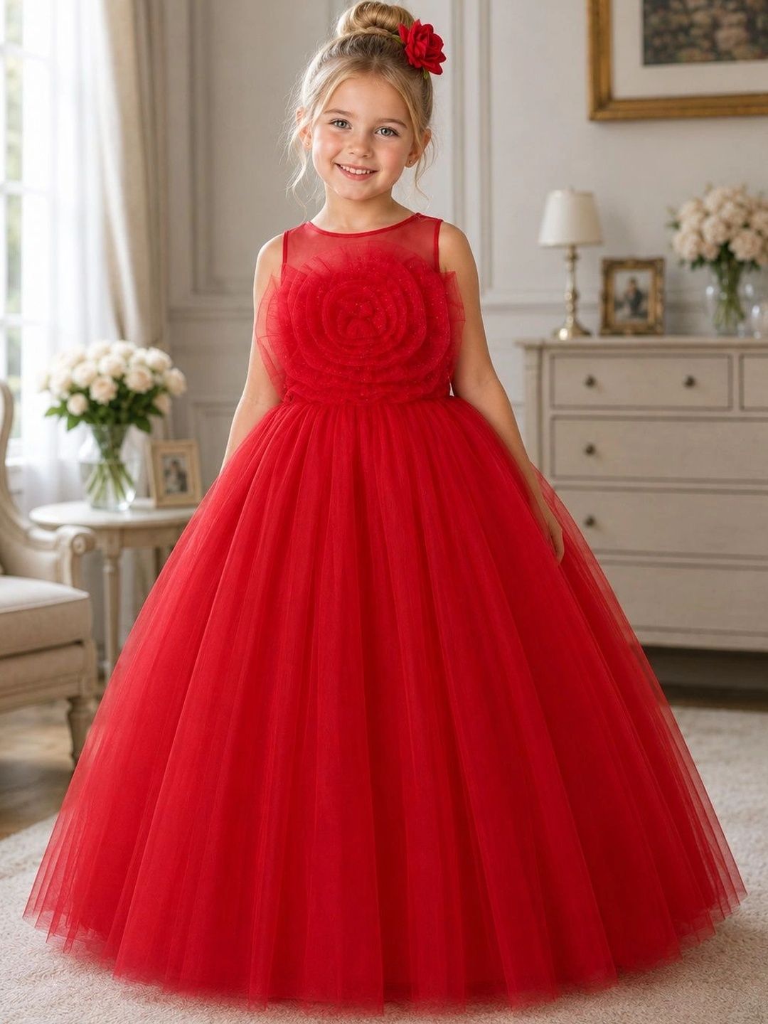 Miss & Chief Ruffled Net Maxi Dress-picture-24