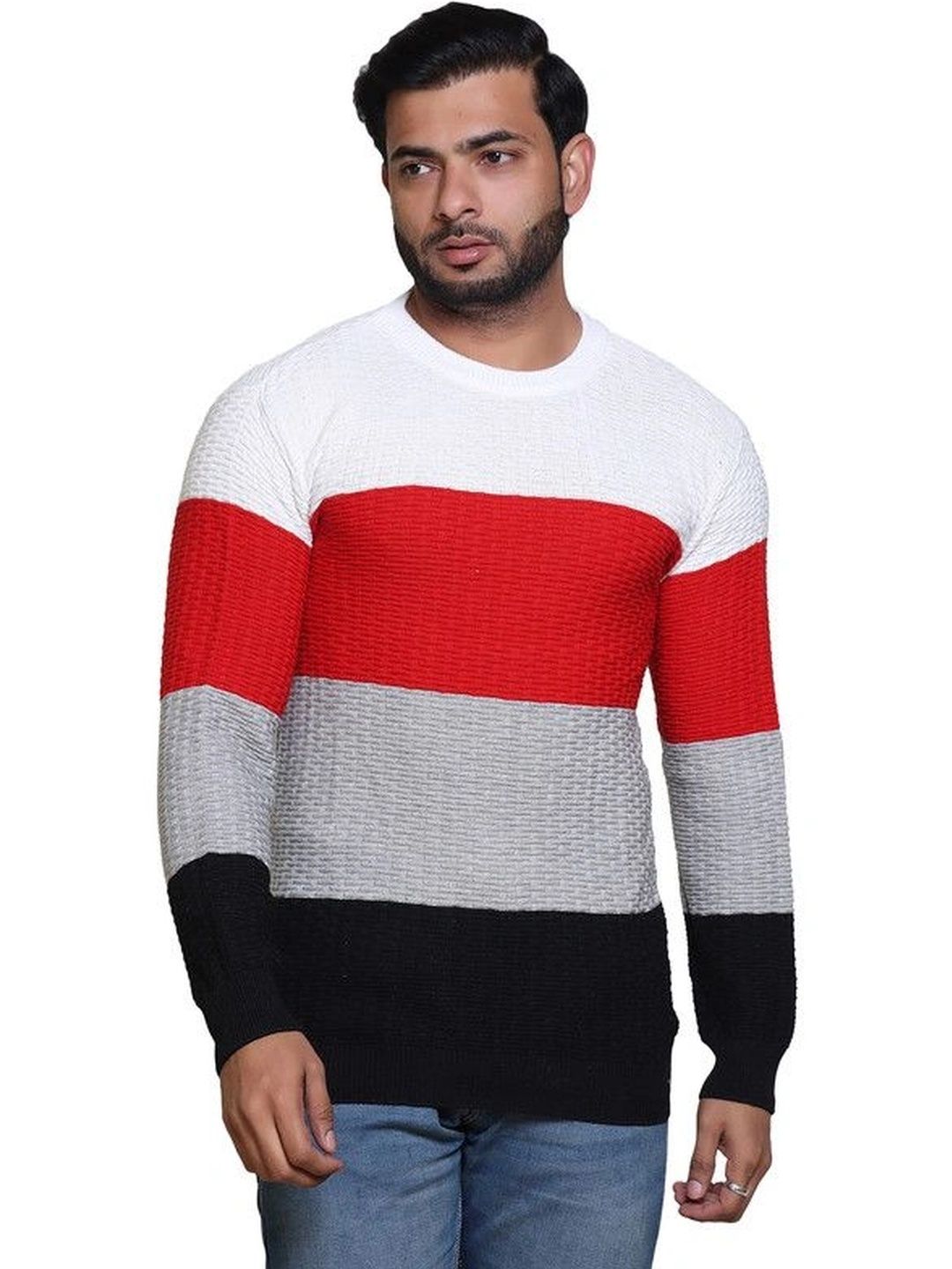 Grand Line Men Colourblocked Pullover-picture-30