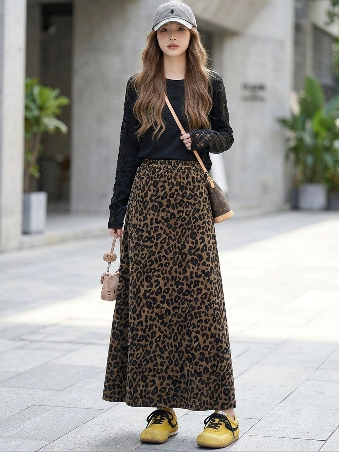 Suo Women Animal Animal or Skin Print Maxi A-Line Skirt-picture-30