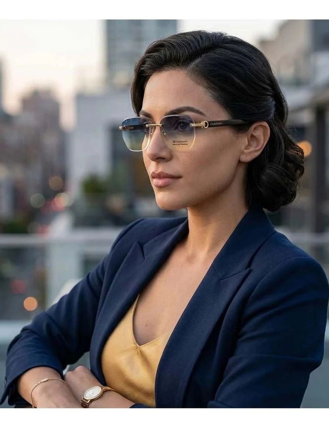 ZAADRAN Unisex Blue Lens & Gold-Toned Other Sunglasses with-image-49
