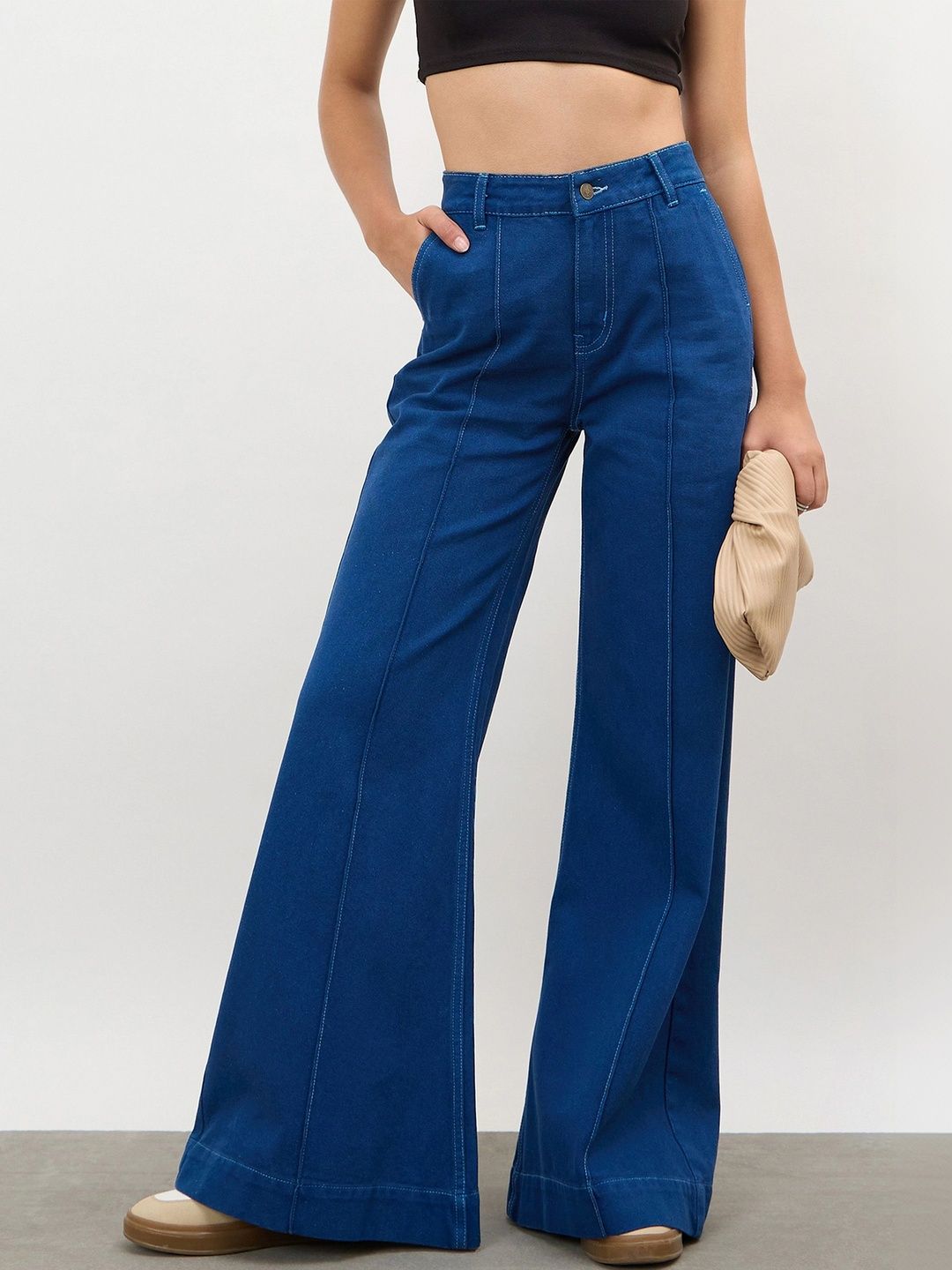 SASSAFRAS Women Wide Leg Mid-Rise Jeans-picture-29