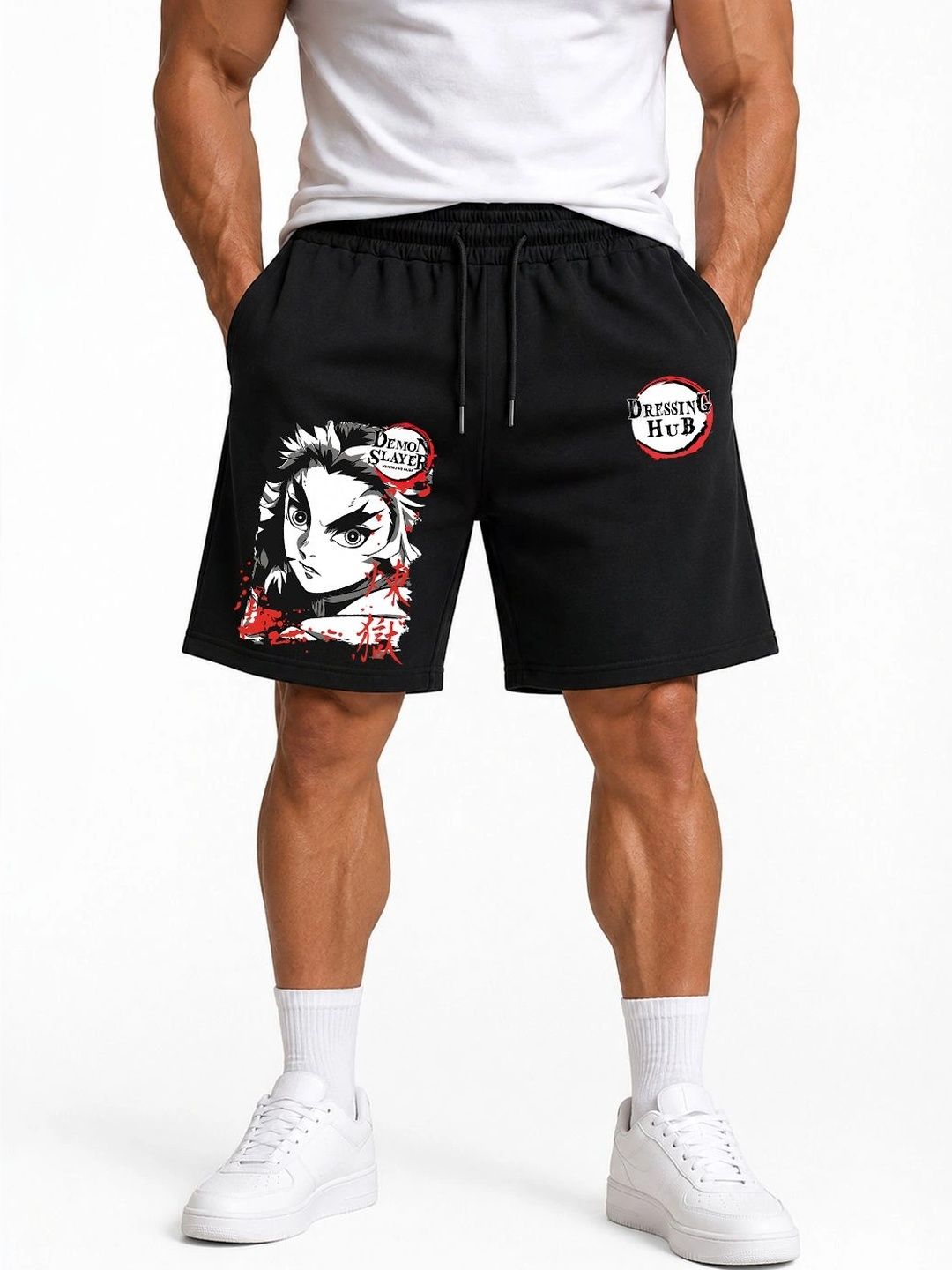 Dressing Hub Men Printed Demon Slayer Shorts-picture-16