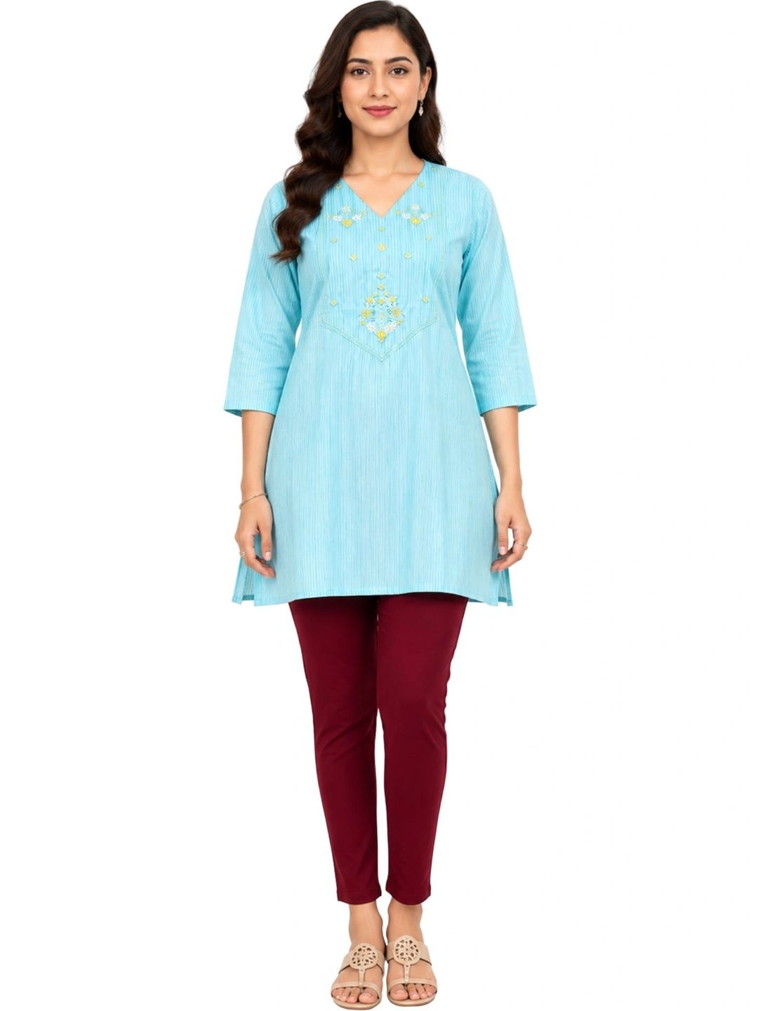 LAFURE Embroidered V-Neck Kurti-picture-33