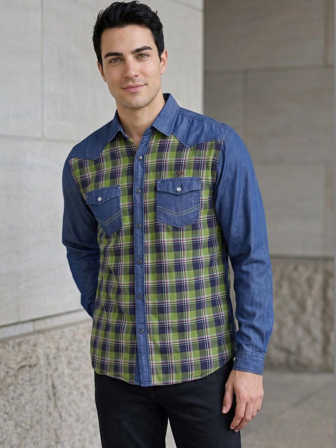 Kuons Men Classic Tartan Checks Checked Casual Shirt-image-44
