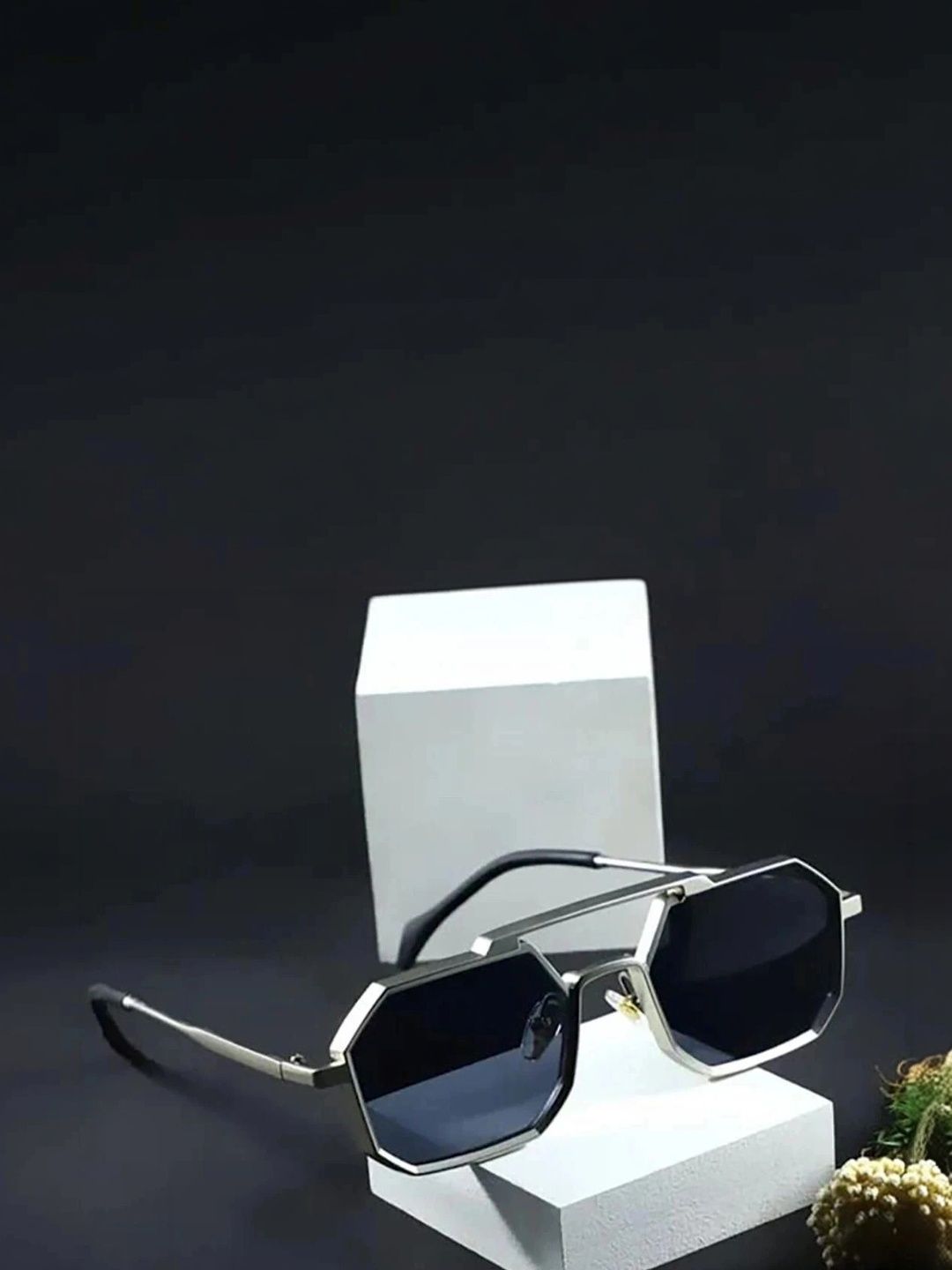 EYELLUSION Women Black Lens & Silver-Toned Other Sunglasses with-image-17