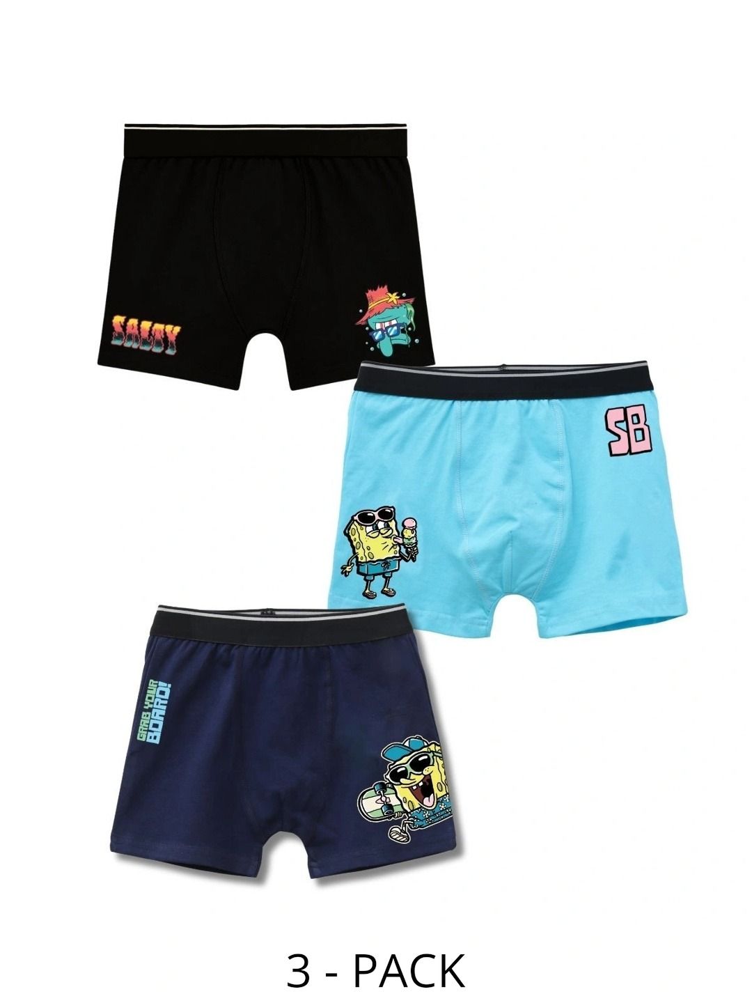 Button Bear Boys Pack of 3 Cotton Blend Printed Trunks-picture-55