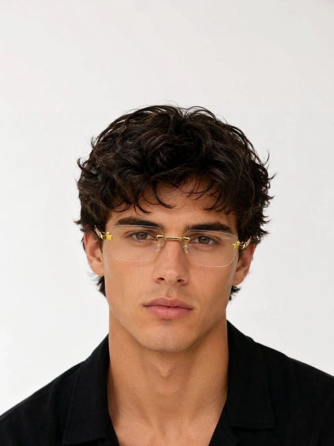 ZAADRAN Unisex Clear Lens & Gold-Toned Rectangle Sunglasses with-image-5