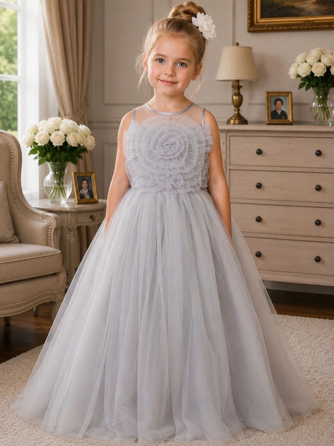 Miss & Chief Ruffled Net Maxi Dress-image-44