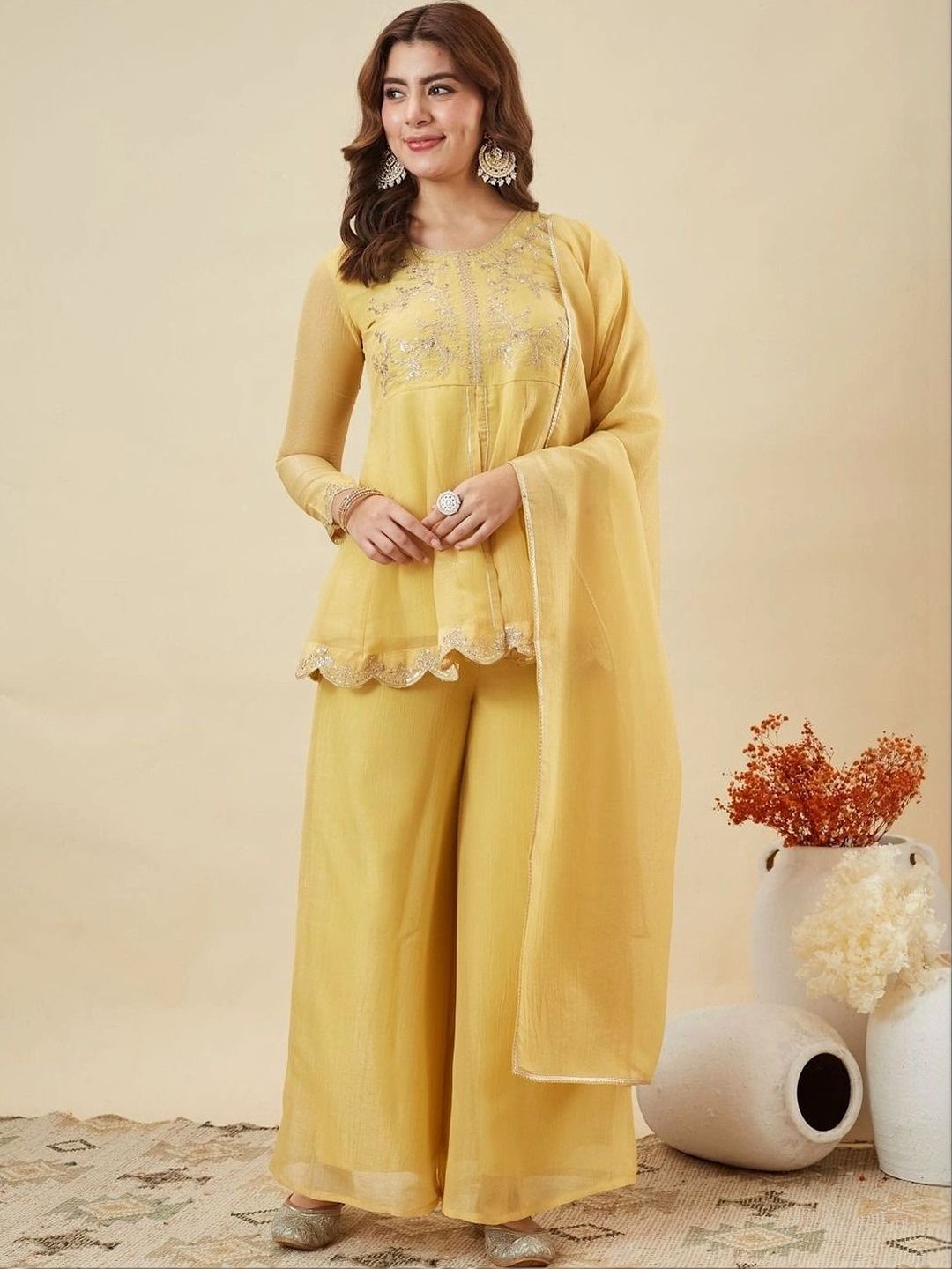 GRINISH Ethnic Motifs Embroidered Pure Cotton Angrakha Kurti-picture-24