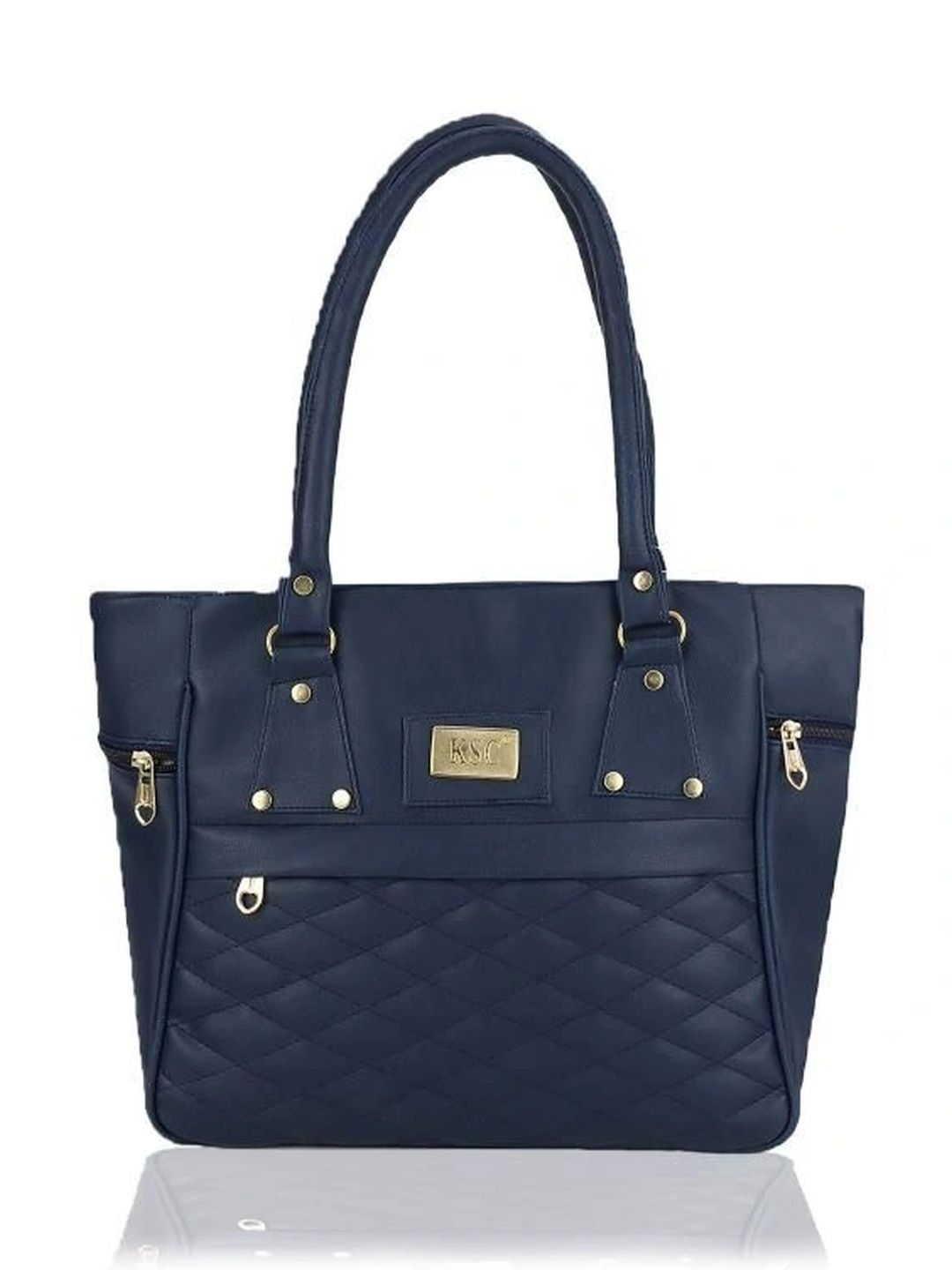 TURBOMAX Textured PU Structured Tote Bag with Quilted-picture-16