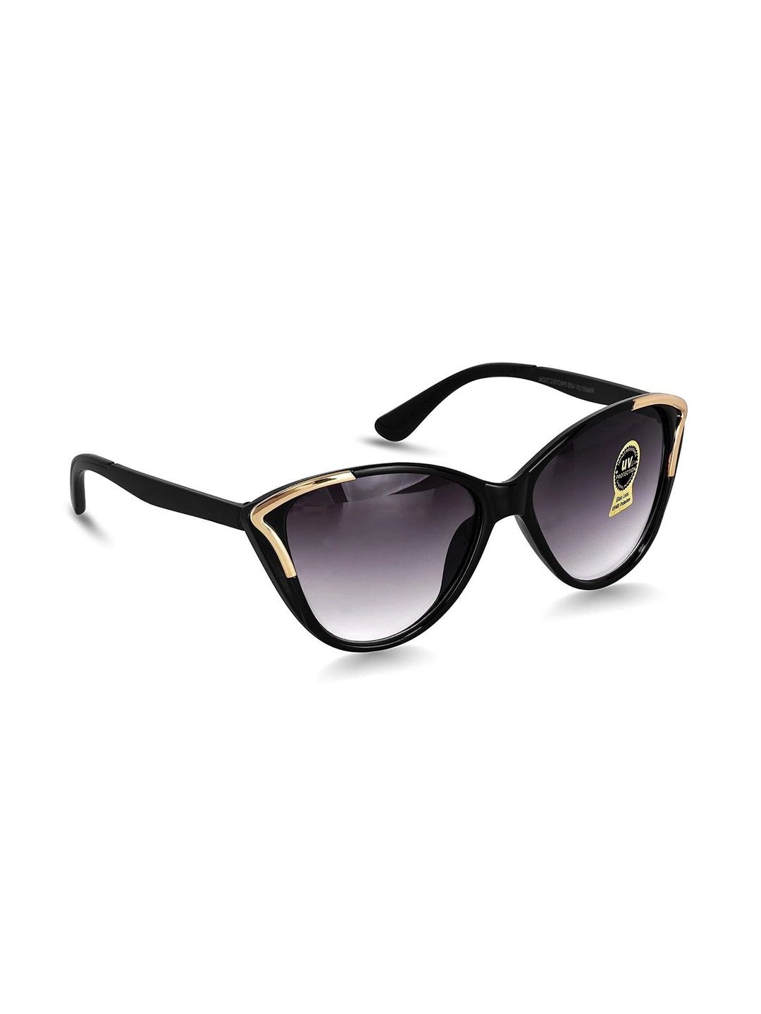 EYELLUSION Women Black Lens & Black Cateye Sunglasses with-image-42