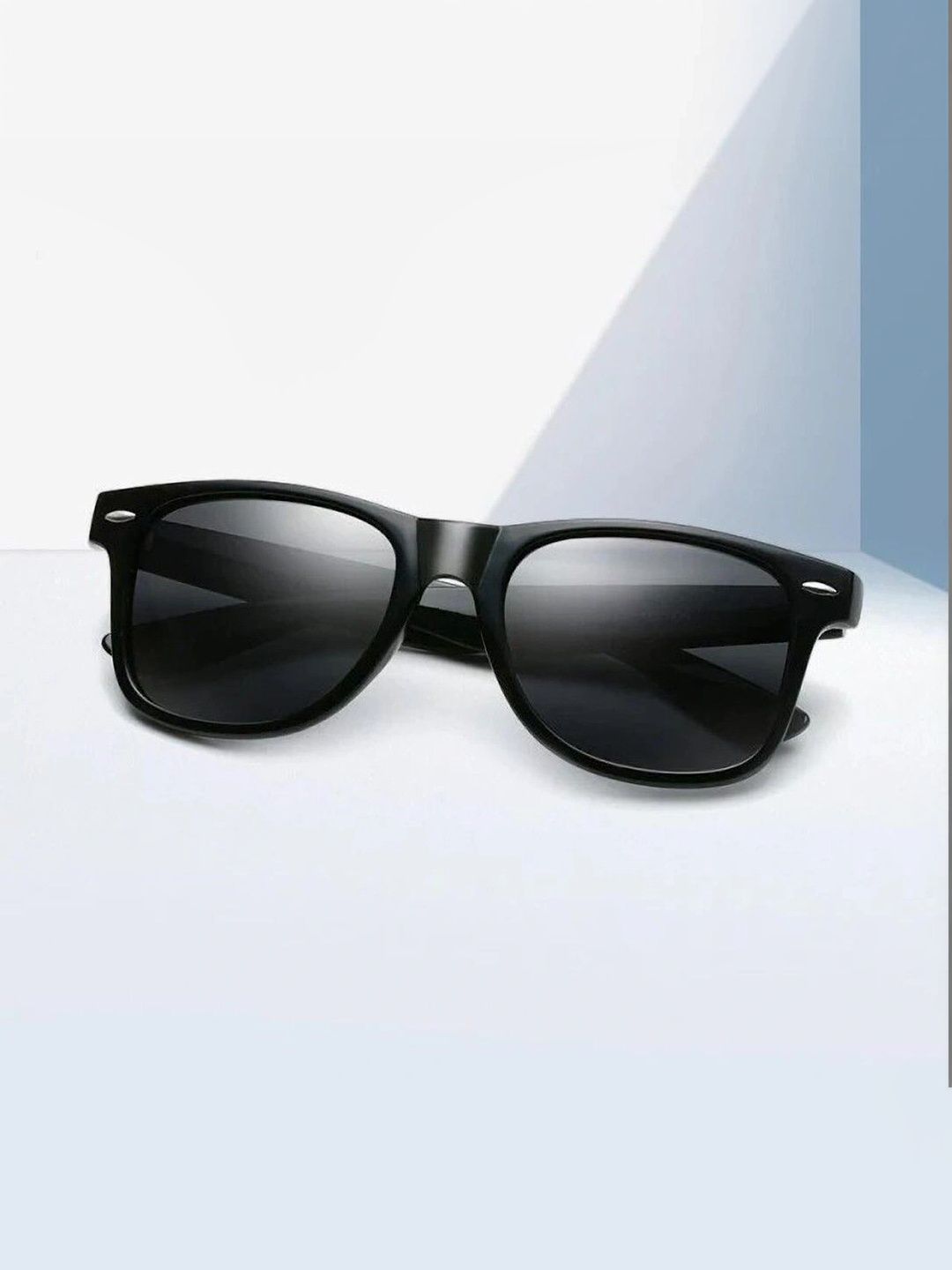 EYELLUSION Unisex Black Lens & Black Wayfarer Sunglasses with-image-16