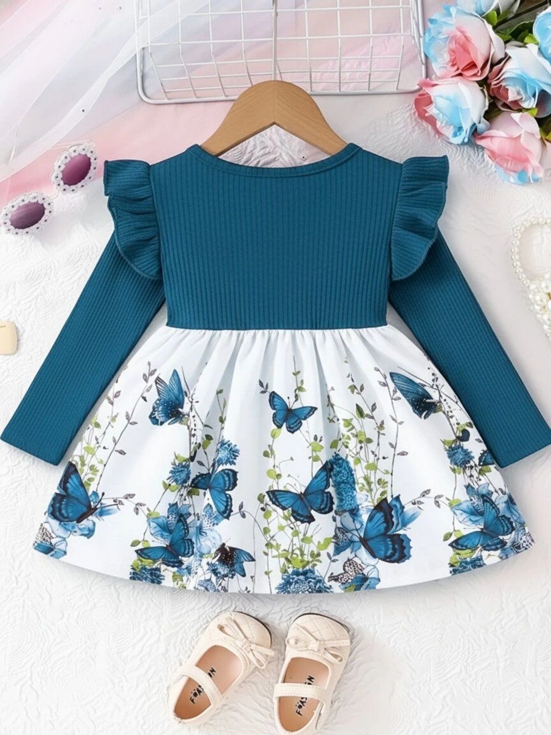 POSHIKHA Floral Print Ruffled A-Line Dress-picture-40