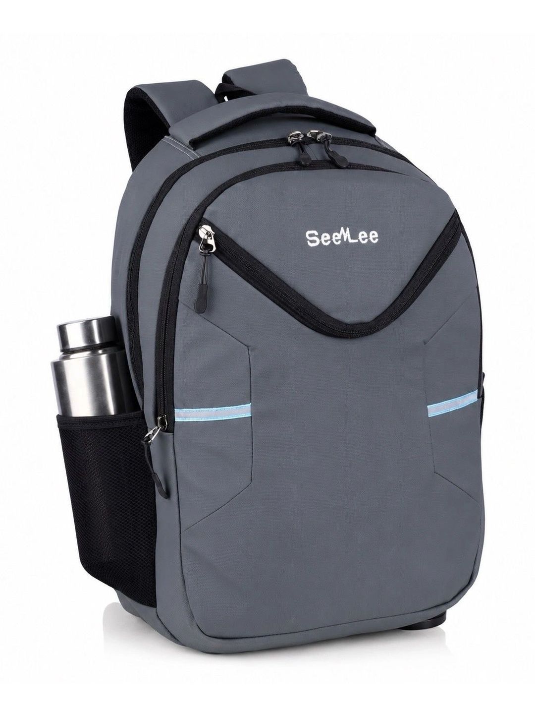 Seenlee Men Brand Logo Contrast Detail Backpack with Compression Straps-picture-30