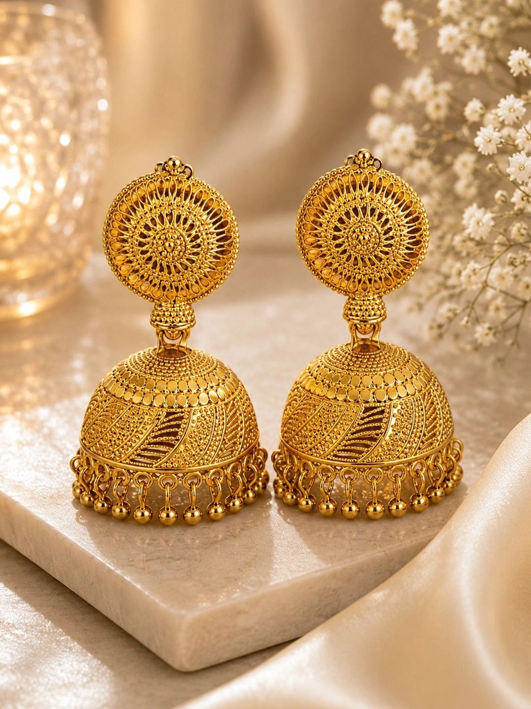 ORNAFAIR Circular Jhumkas Earrings-picture-44