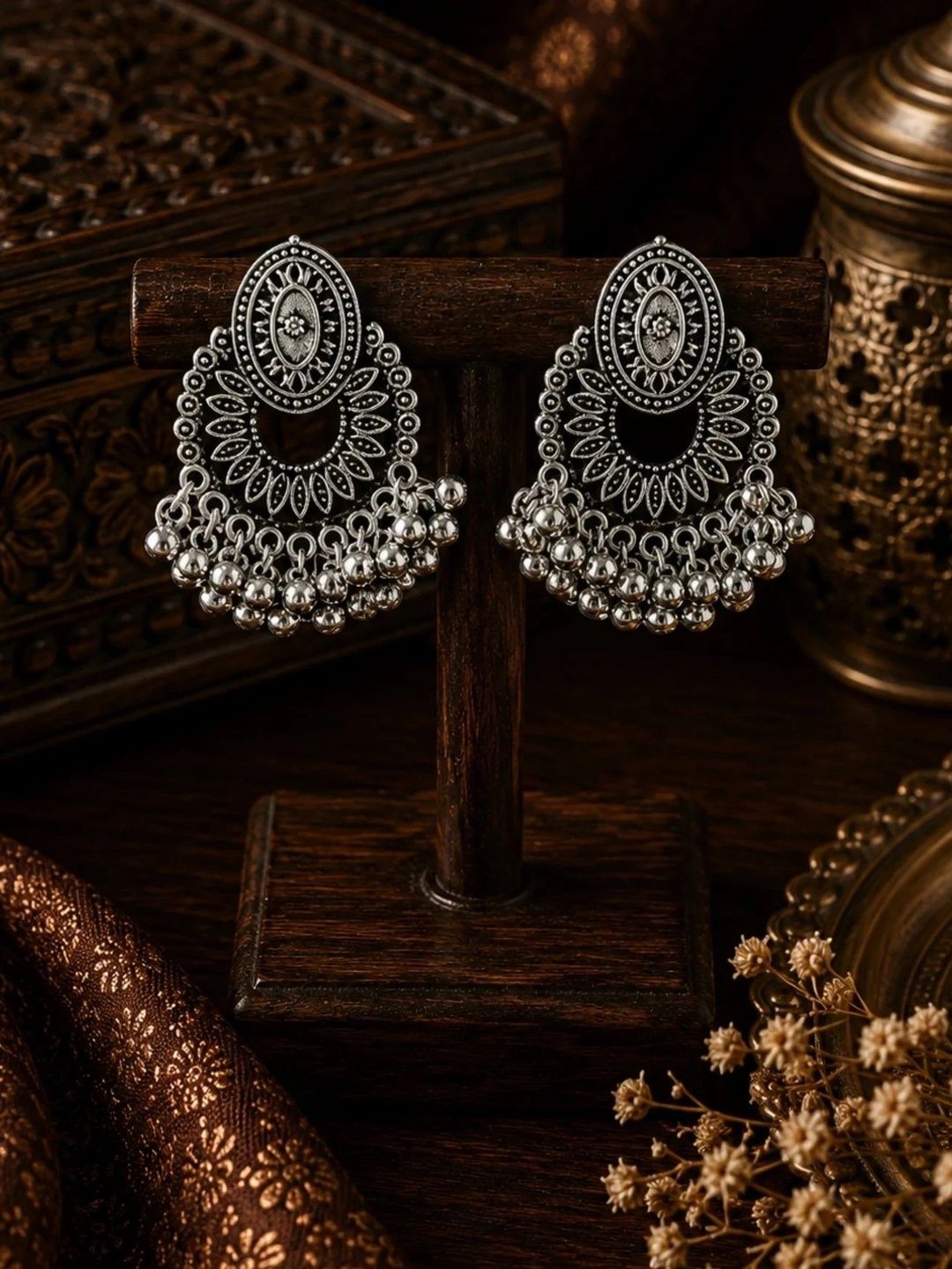 Zevarly Geometric Jhumkas Earrings-picture-32