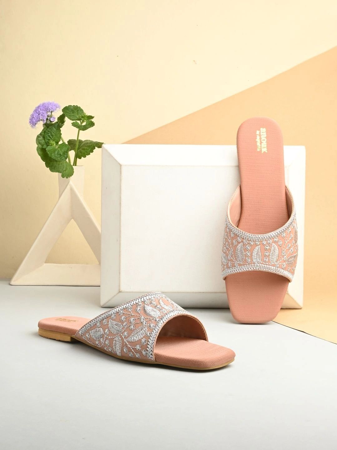 Anouk Women Embellished Ethnic Open Toe Flats with Embroidered