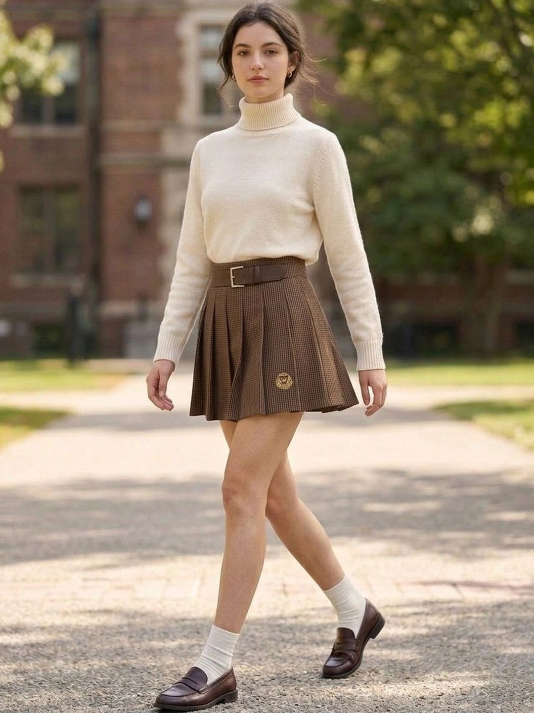 Suo Women Checked Mini A-Line Skirt-picture-14