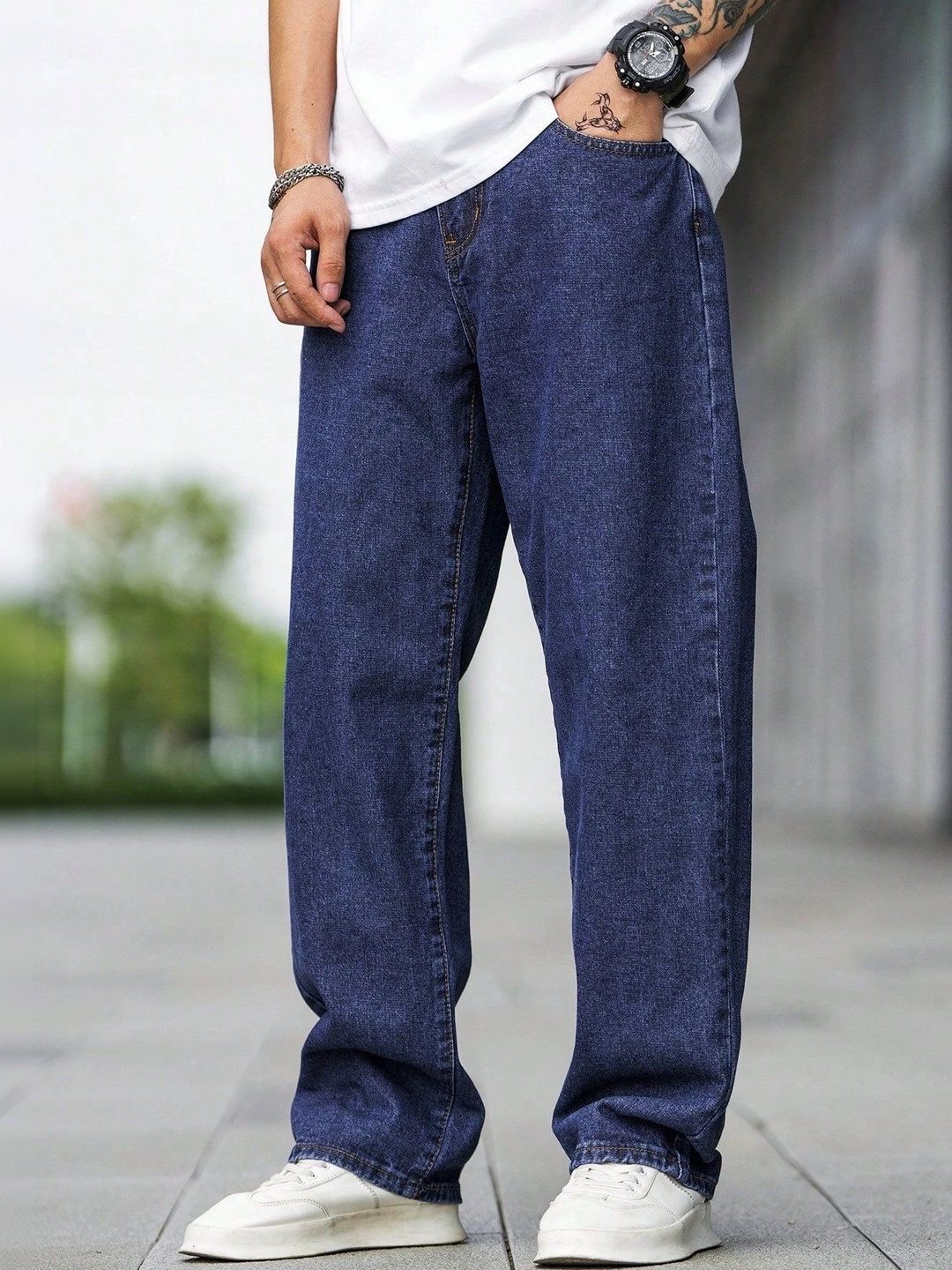 Classic Torch Men Loose Relaxed Fit Mid-Rise Light Fade Jeans-picture-17