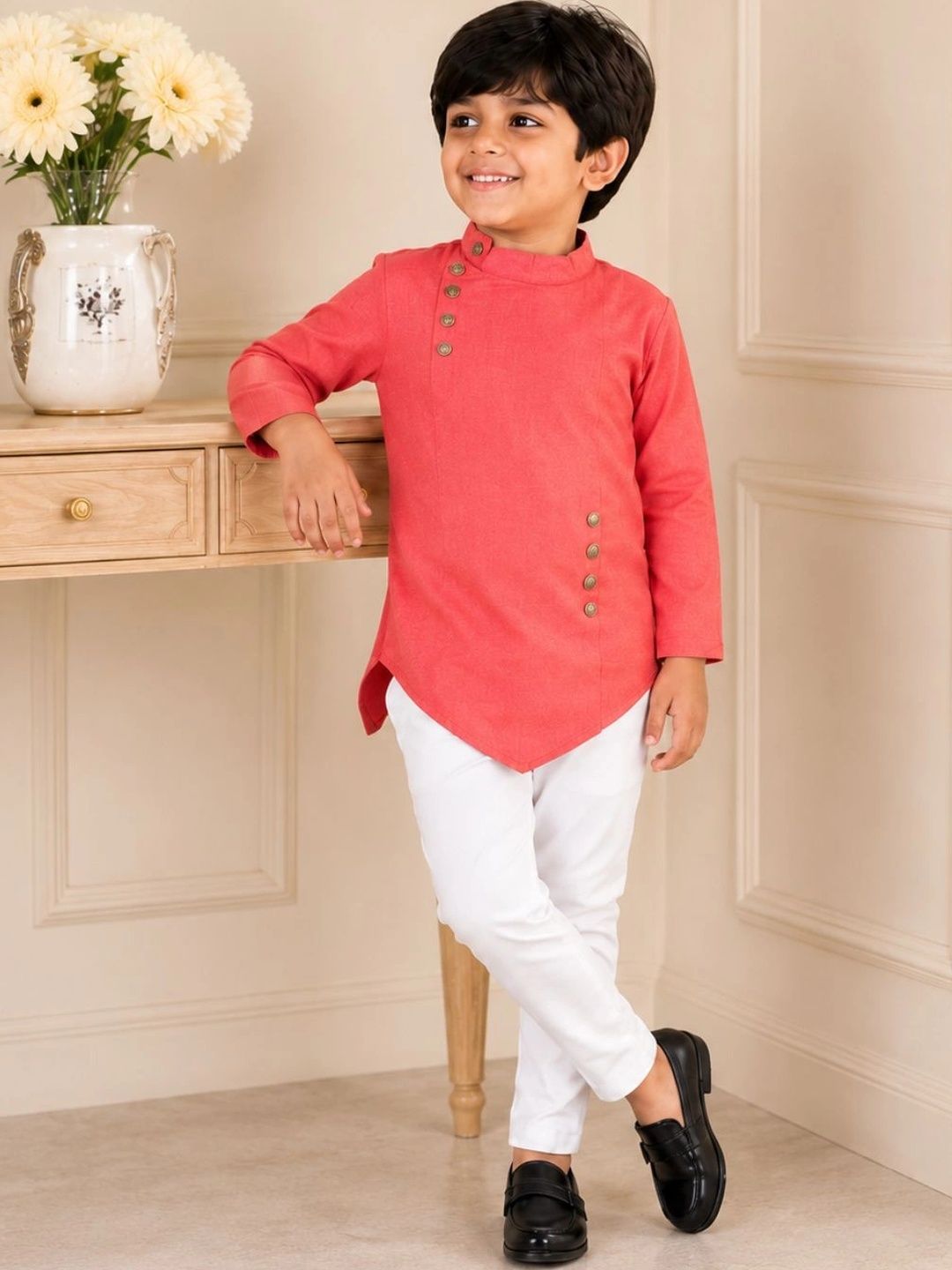 NINOS Boys Angrakha Kurta with Trousers-image-42