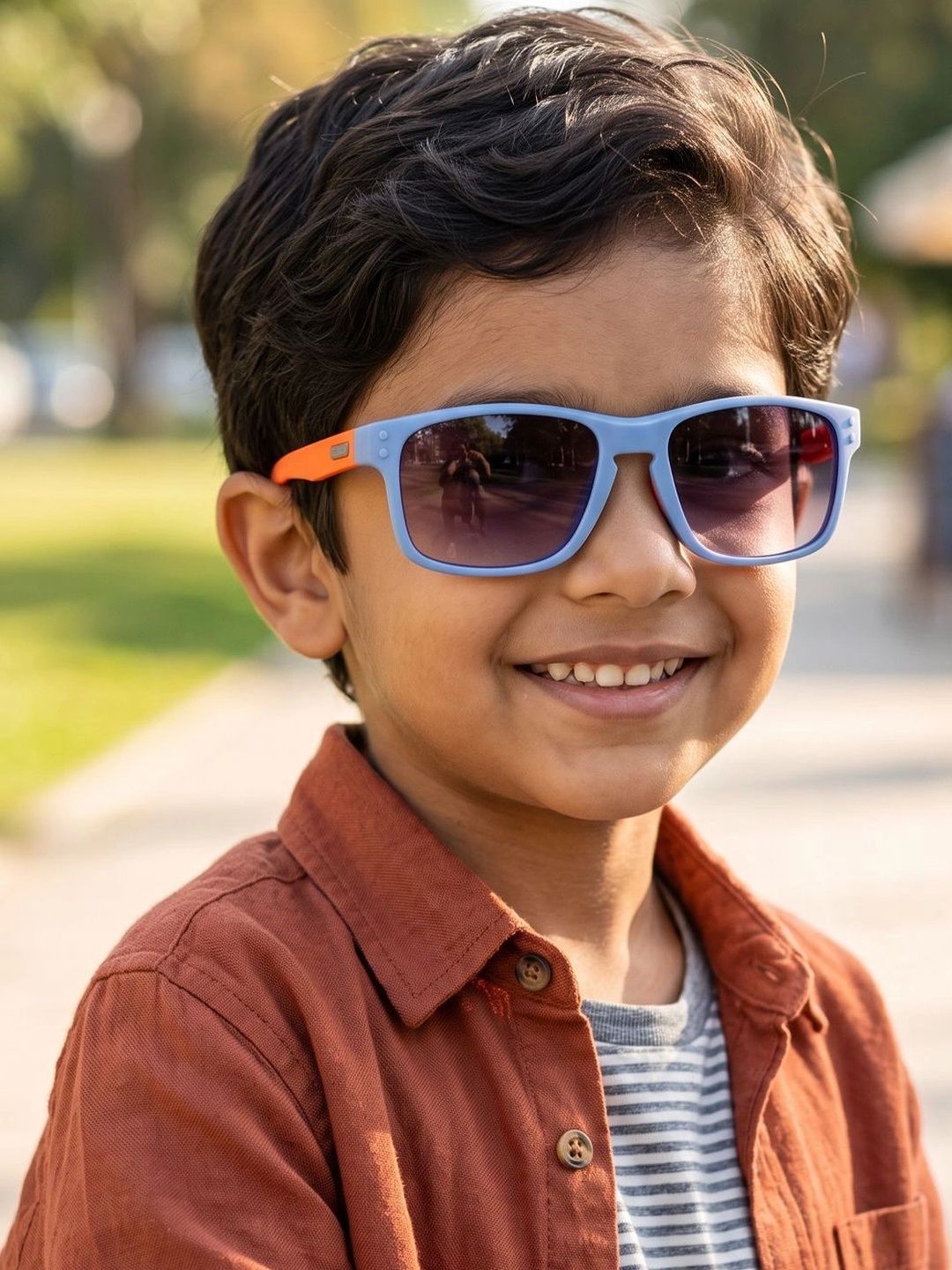 DukieKooky Unisex Kids Purple Lens & Blue Rectangle Sunglasses with-picture-39
