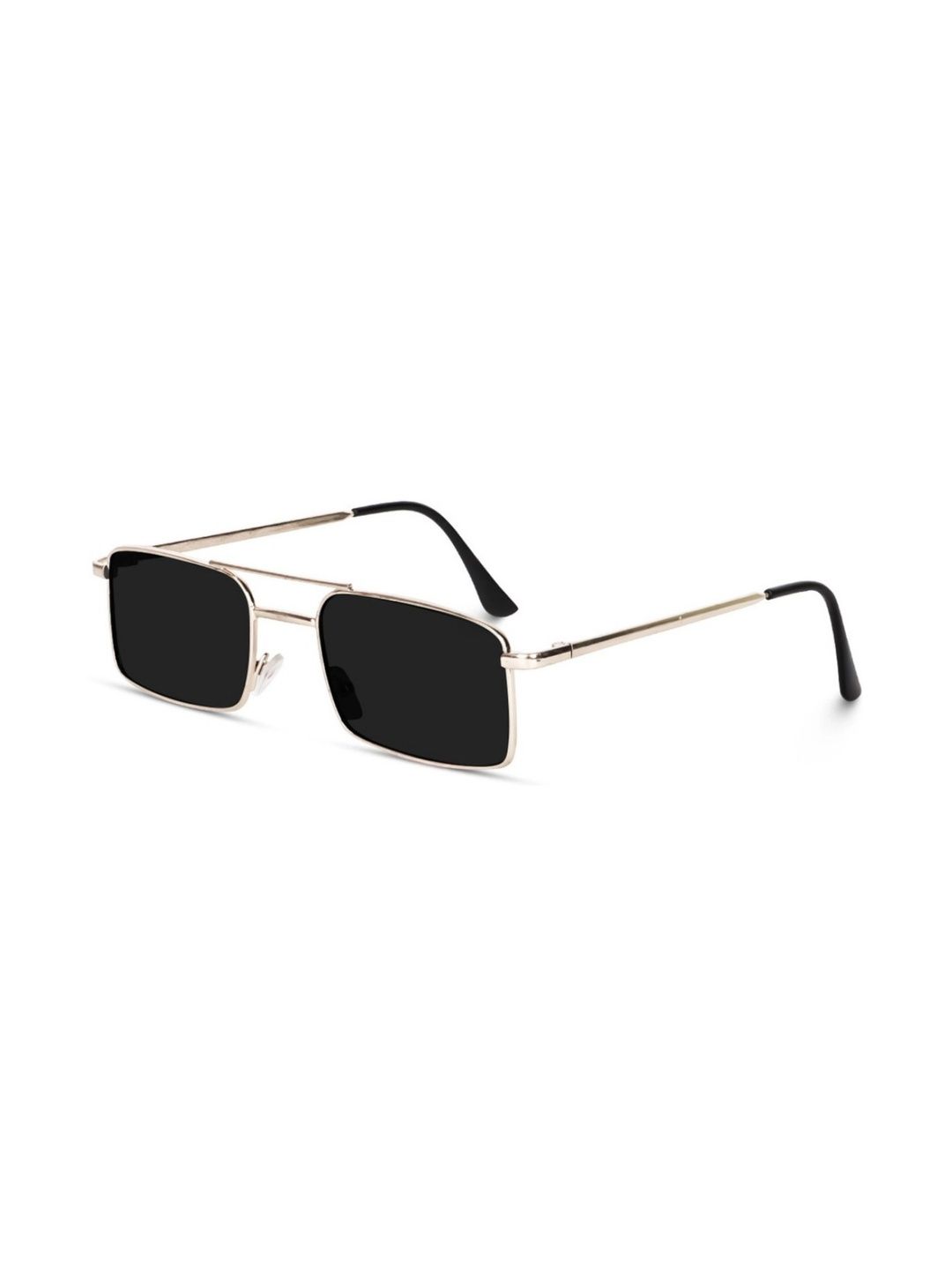 EYELLUSION Women Black Lens & Gold-Toned Rectangle Sunglasses with-image-36