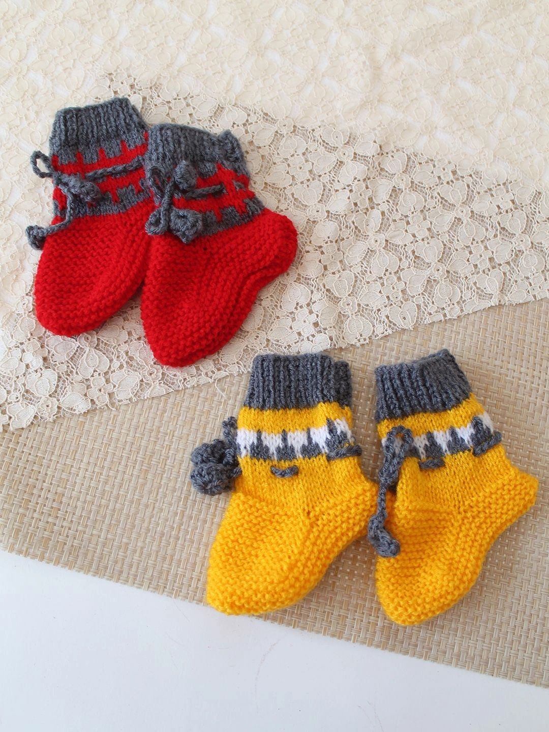 Woonie Unisex Kids Pack of 2 Acrylic Patterned Above Ankle Socks-picture-20