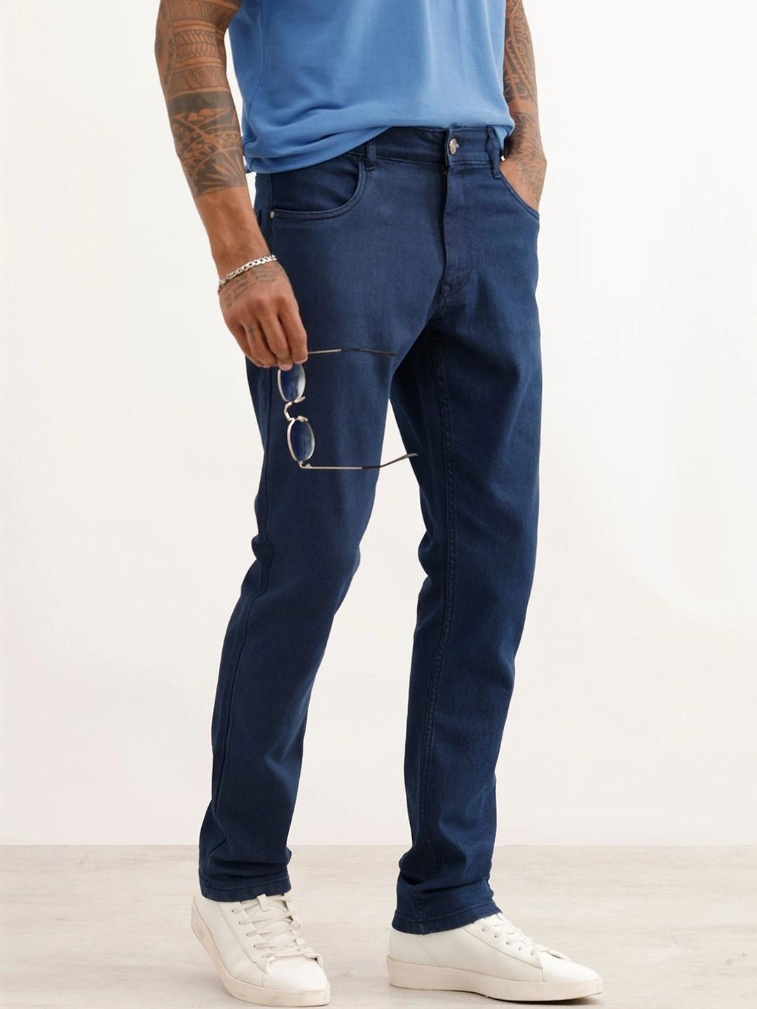 WROGN Men Slim Fit Mid-Rise Stretchable Jeans-picture-19
