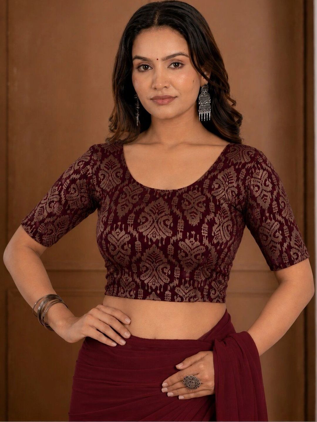 LAYOG FASHION Woven Design Zari Saree Blouse-picture-21