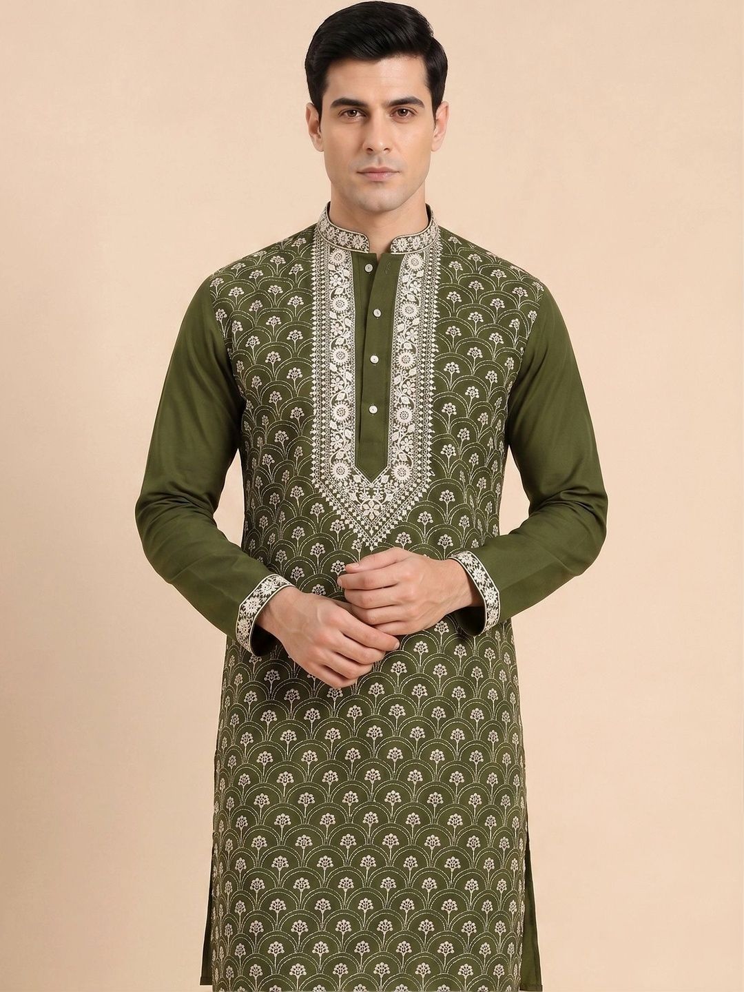 House of Pataudi Men Embroidered Thread Work Kurta-picture-47