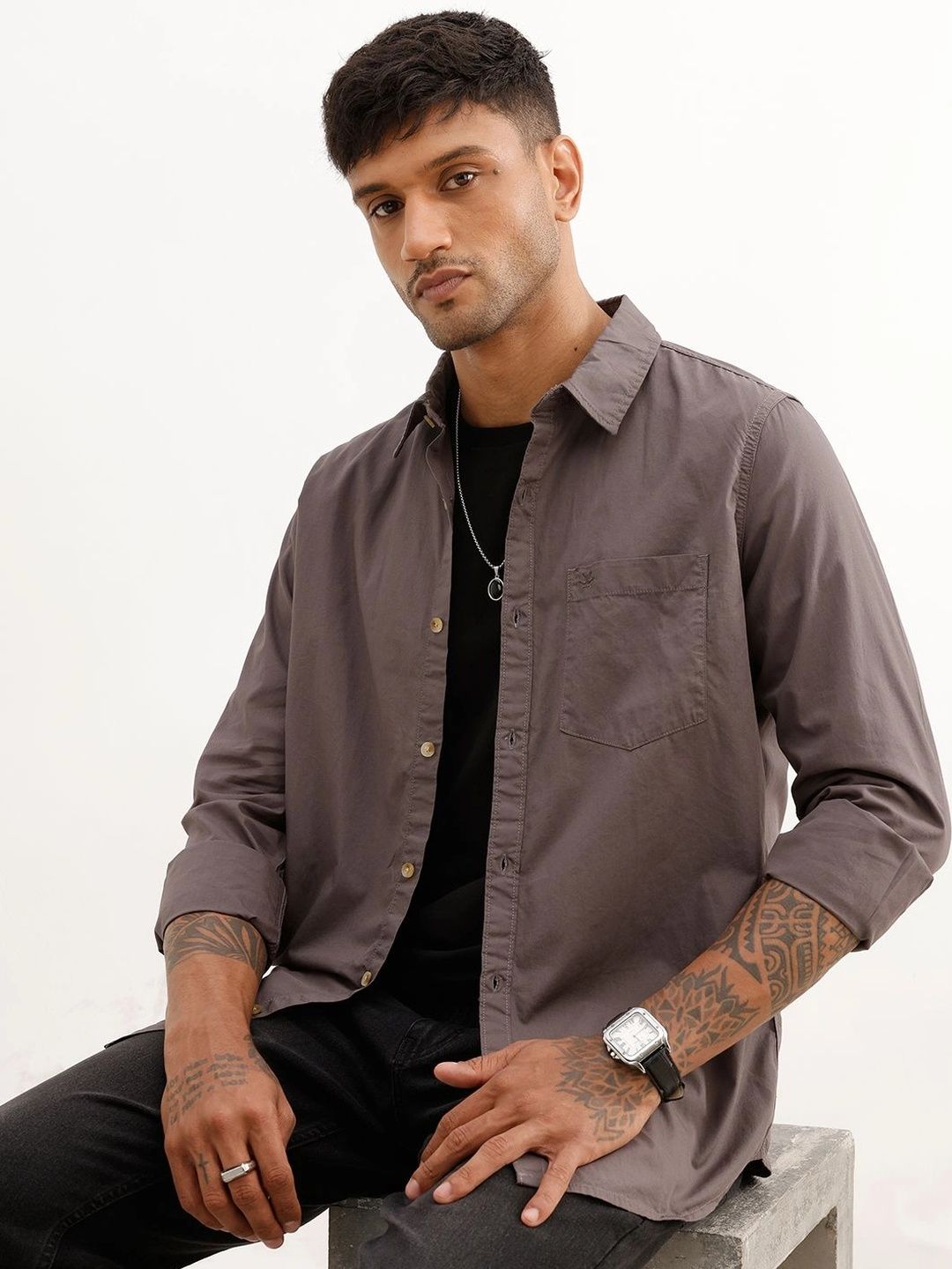 WROGN Men Slim Fit Casual Shirt-picture-21