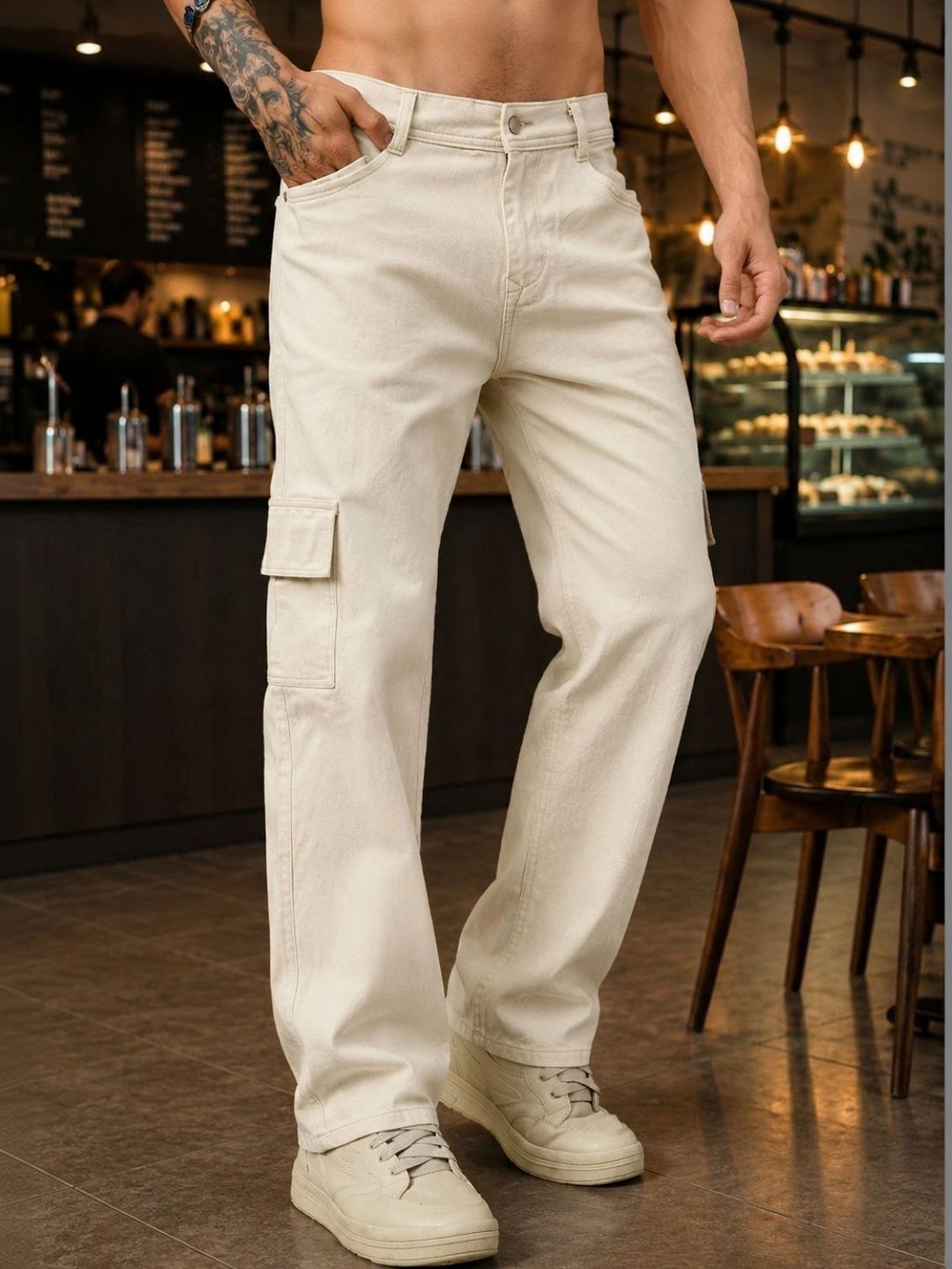 HERE&NOW Men Classic Cargos Trousers-picture-55