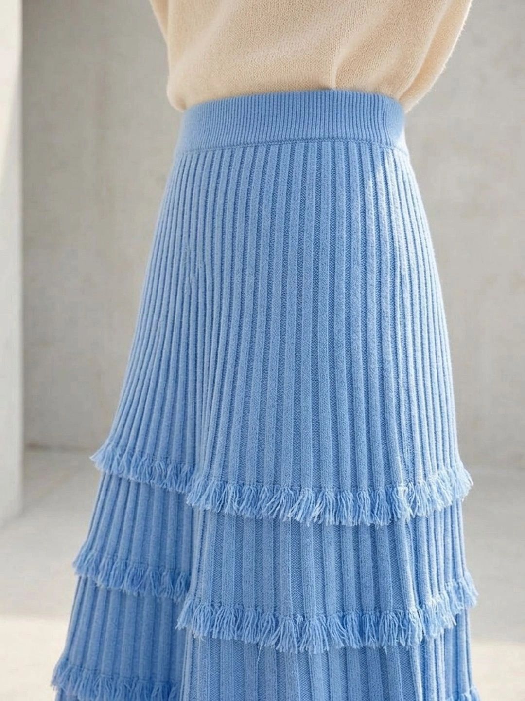Suo Women Tiered Midi Tiered Skirt-picture-49