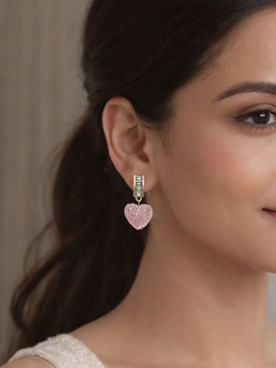 ORNAFAIR Heart Shaped Drop Earrings-picture-40