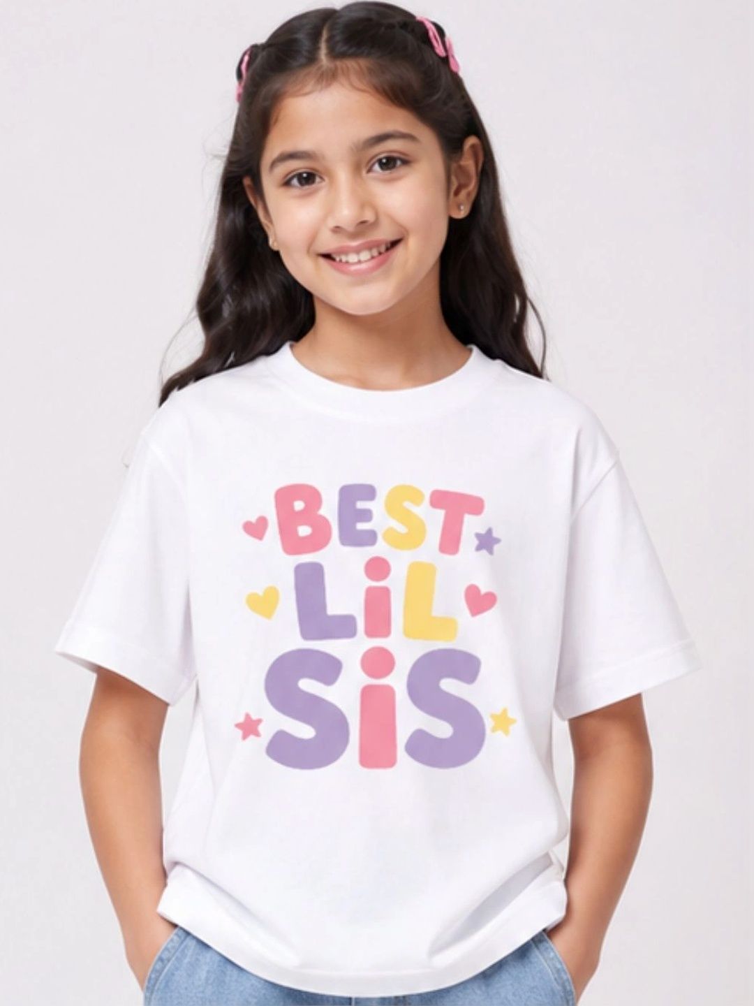 YAK YAK Girls Typography Printed Pure Cotton T-shirt-picture-17